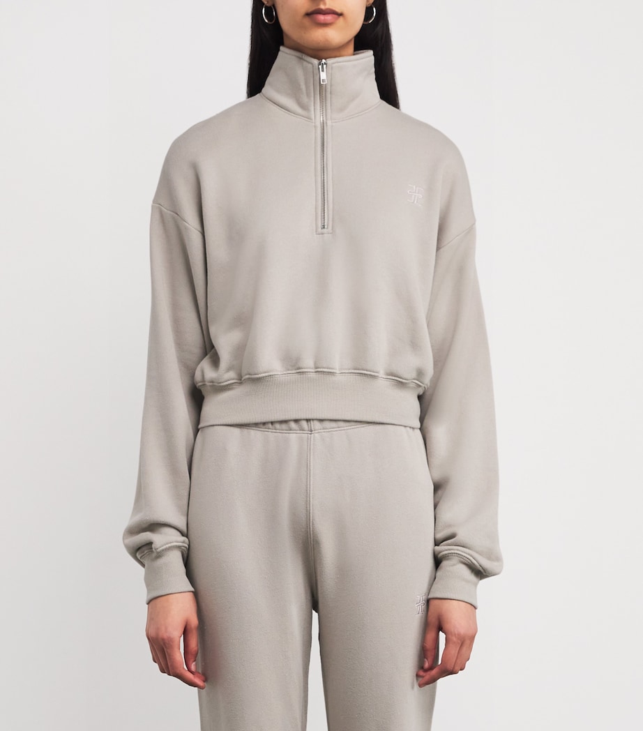 French Terry Cropped Sweatshirt DOVE Image 3