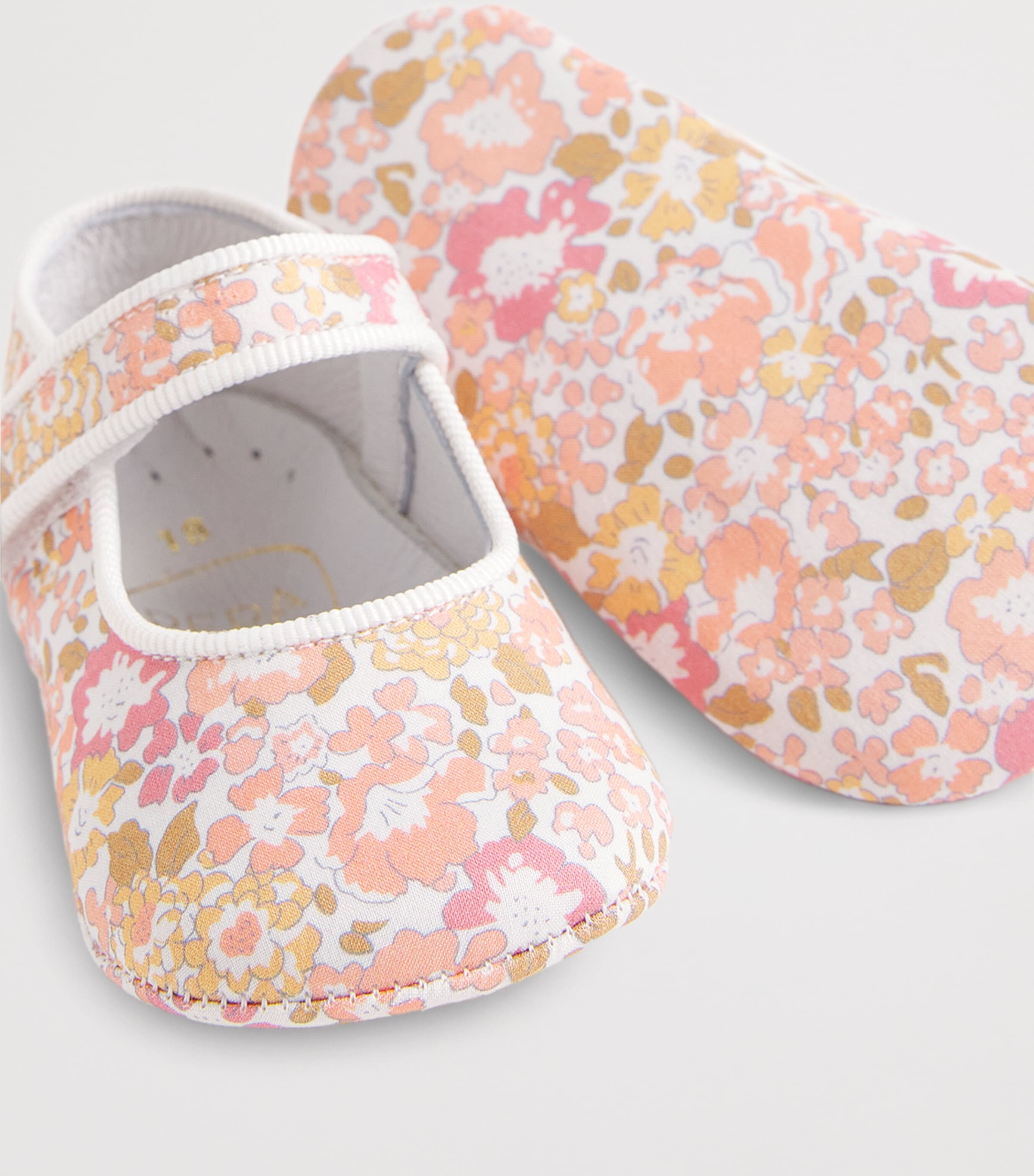 Floral Print Mary Jane Pram Shoes PINK Image 5