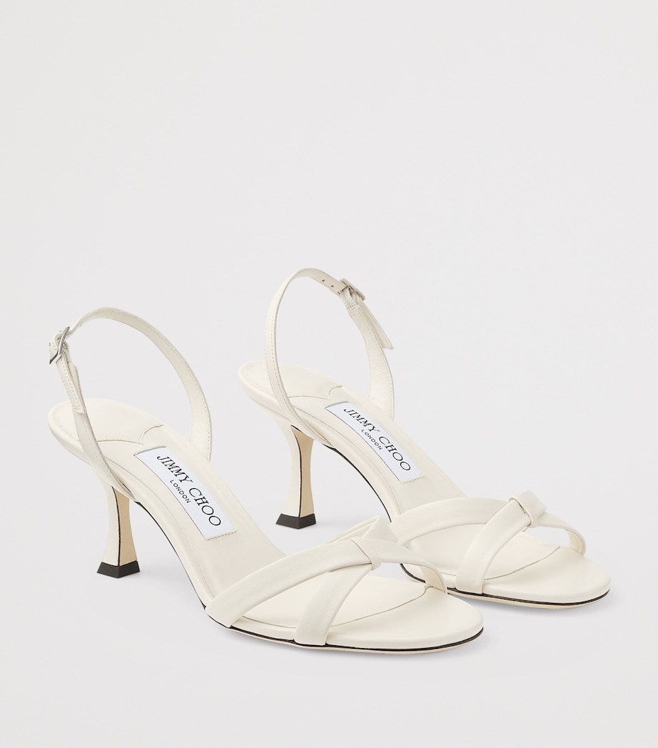 Elsy 70 Leather Heeled Sandals LATTE Image 6