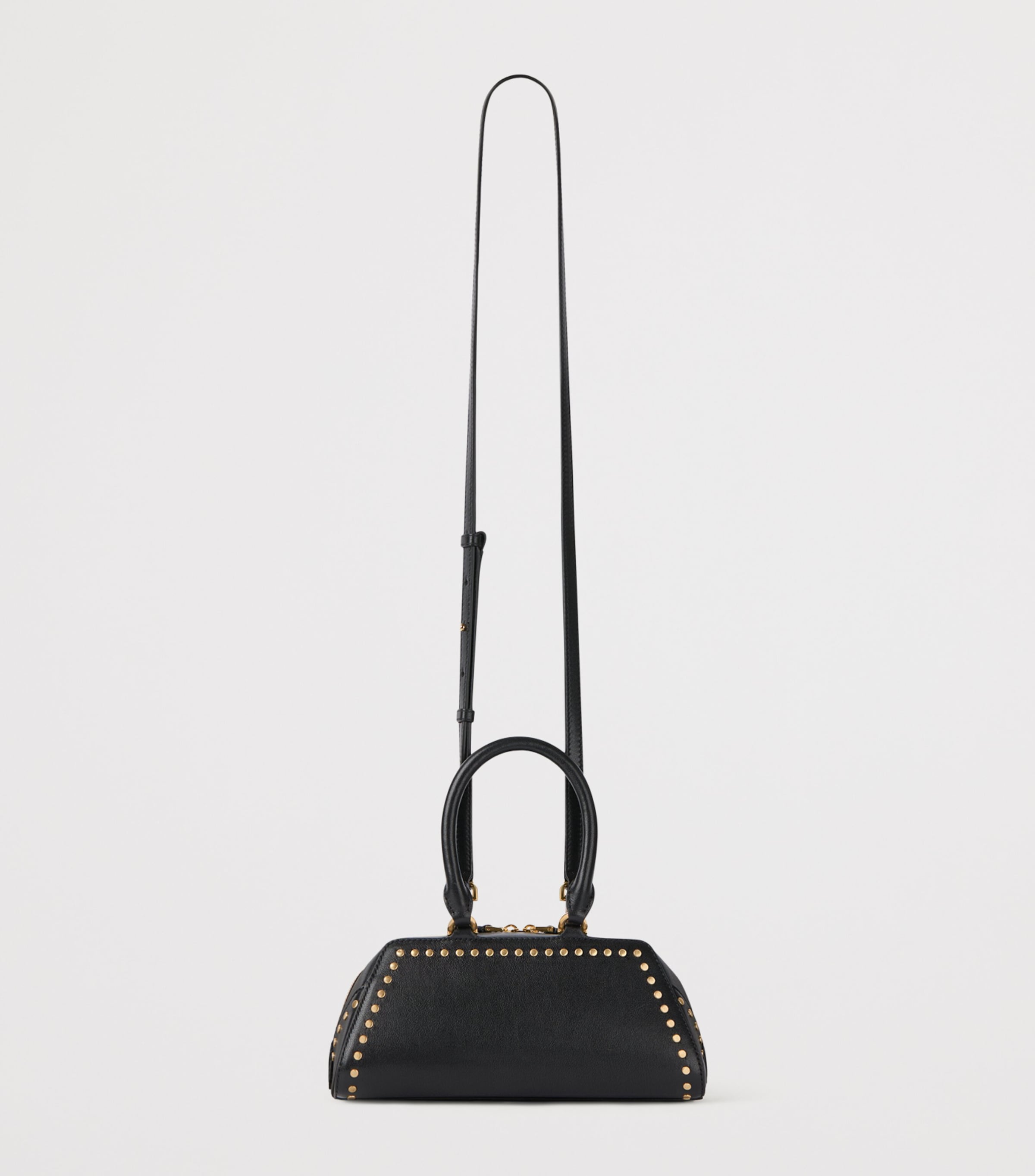 Mini Leather Antigona Cube East-West Top-Handle Bag BLACK Image 4