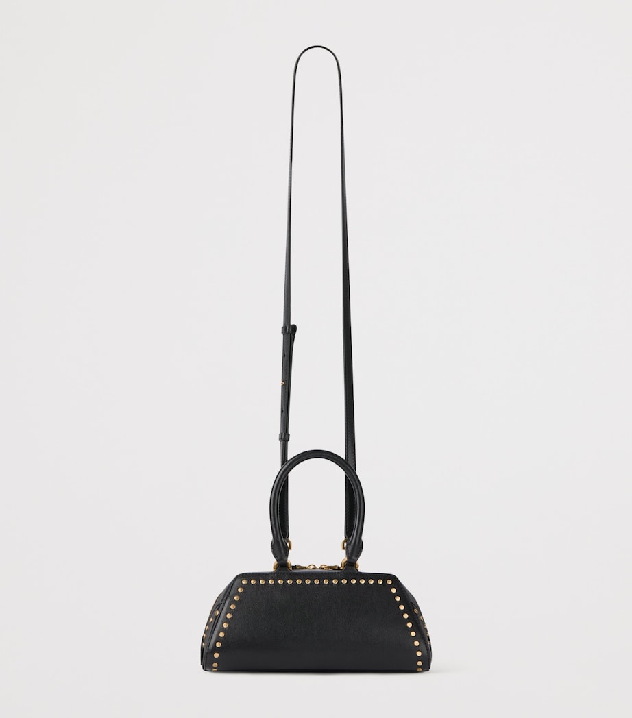 Mini Leather Antigona Cube East-West Top-Handle Bag BLACK Image 4