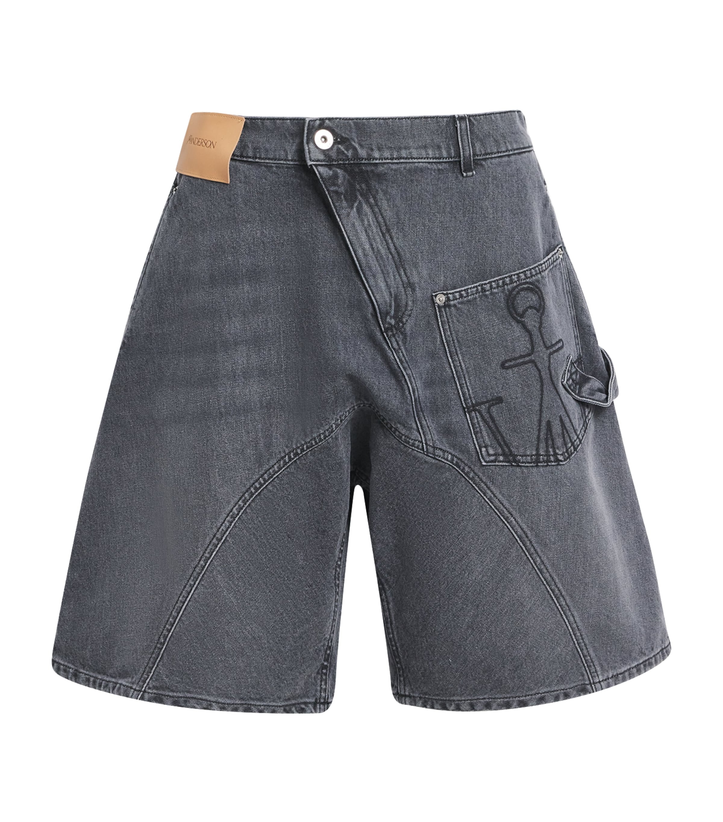Jw Anderson Cotton Twisted Workwear Shorts In Blue