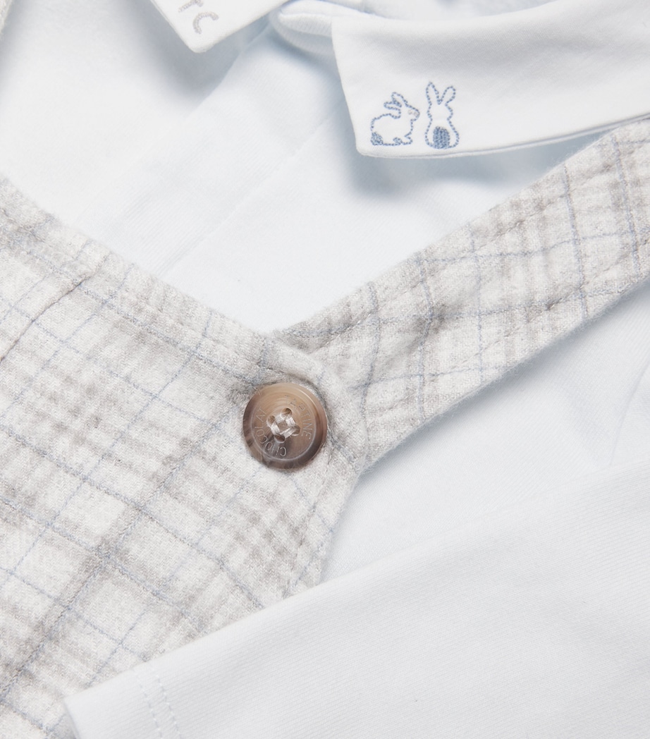 Cotton-Modal T-Shirt and Dungarees Set (1-24 Months) 16GREIGE CHIN Image 3