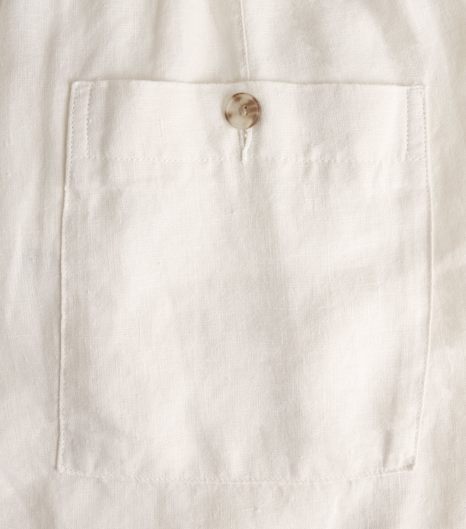 Vince Mens Linen Drawstring Shorts Bone Image 6