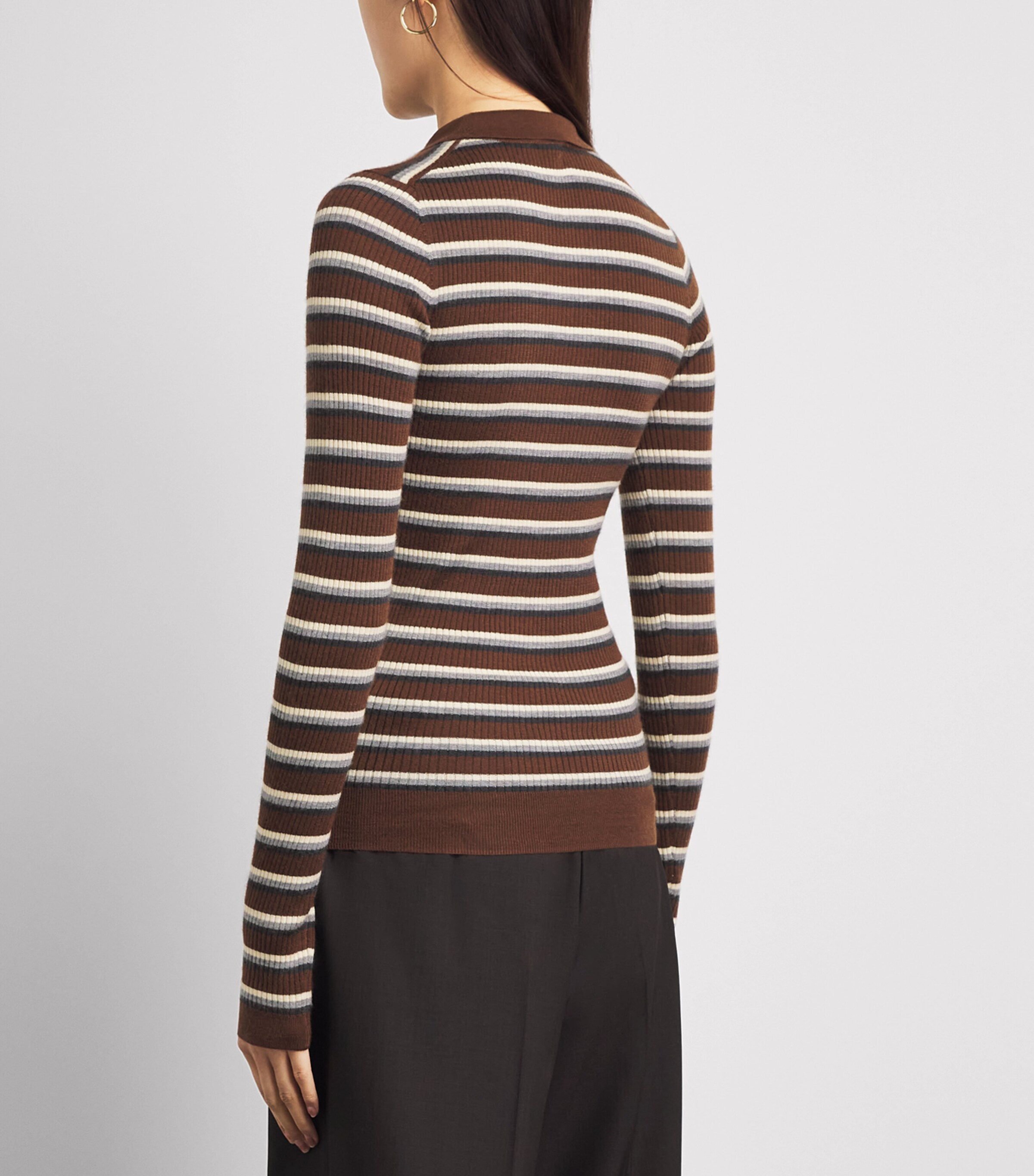 Herskind Womens Cashmere Stripe Milo Polo Shirt Stripe Image 5