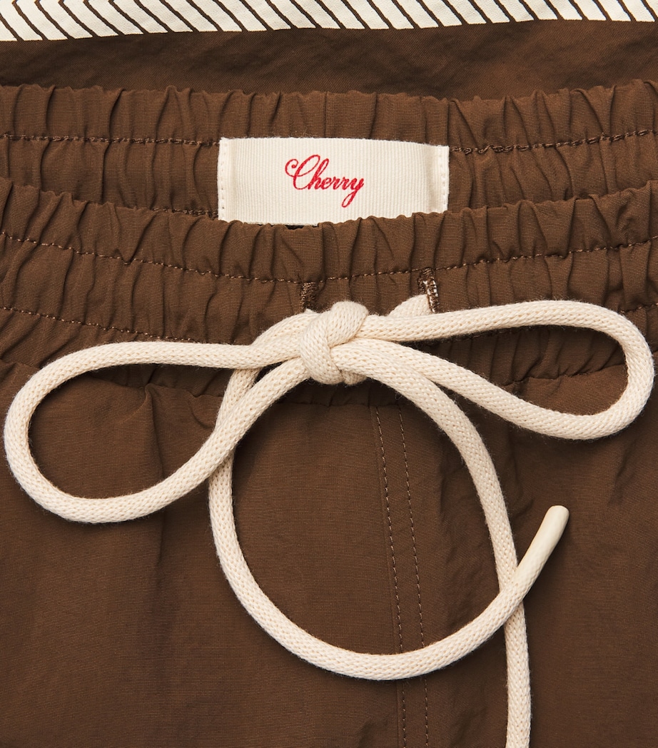Cherry Los Angeles Mens Logo Running Shorts Brown Image 6