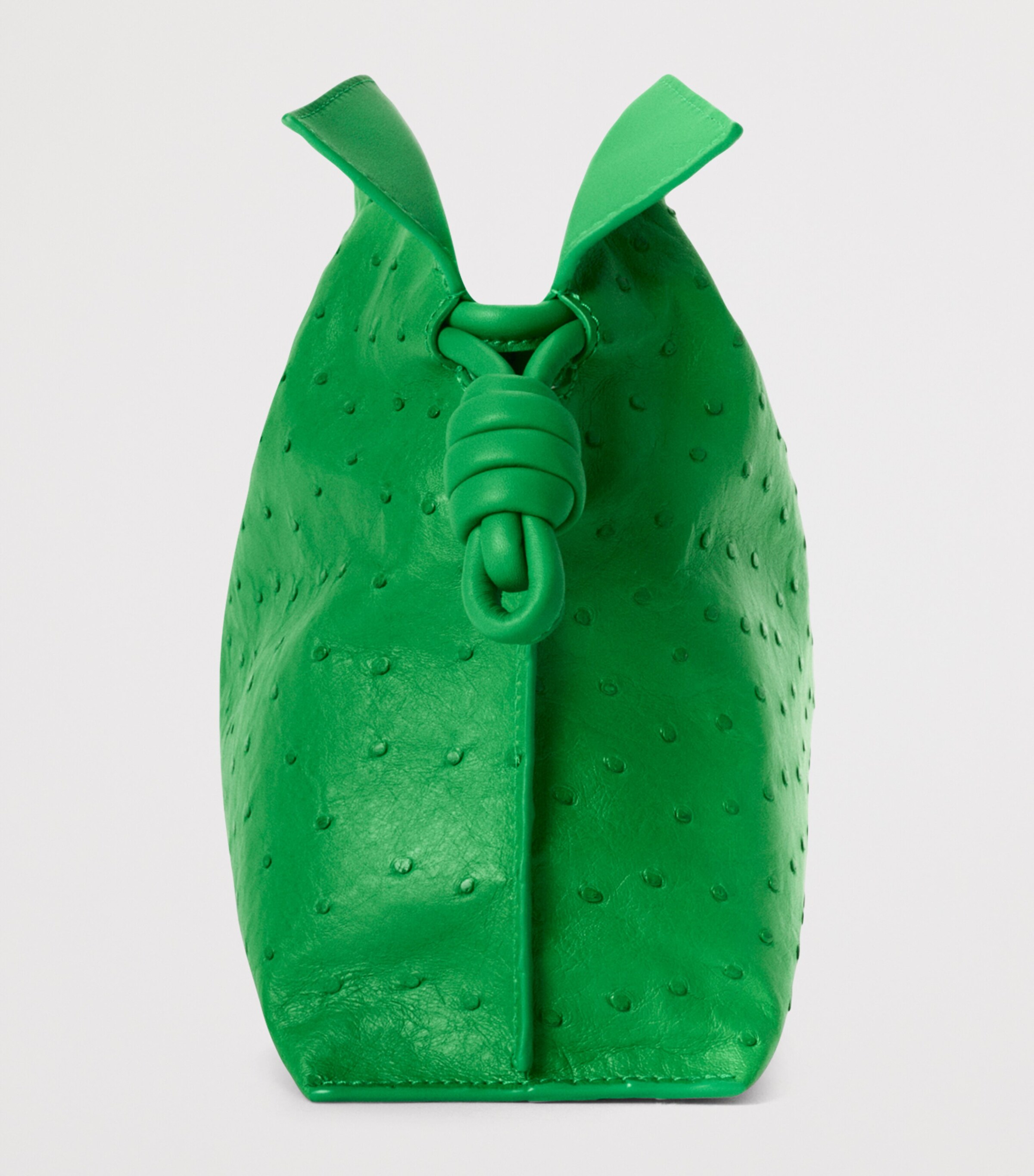 LOEWE Medium Ostrich Leather Flamenco Clutch Bag Clover Green Image 3