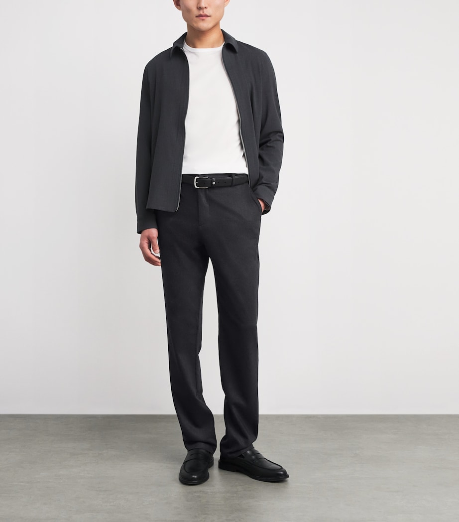 Wool-Cashmere Straight Trousers CHARCOAL MELANGE Image 2