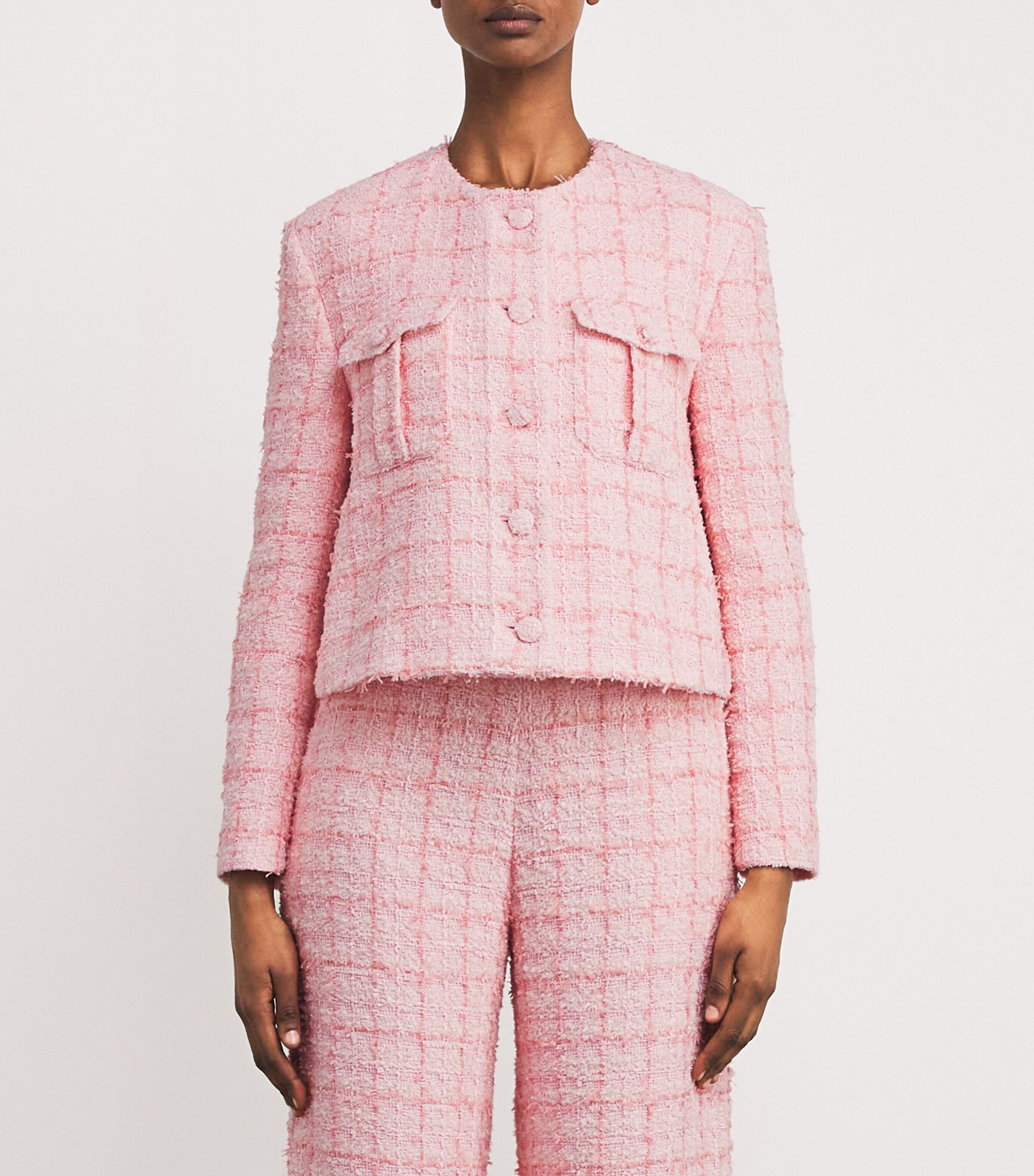 Cropped Dume Jacket PINK TWEED Image 3