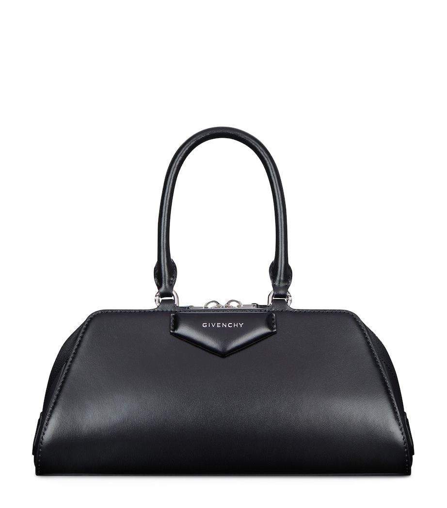 Small Leather Antigona Cube East-West Top-Handle Bag BLACK Image 1