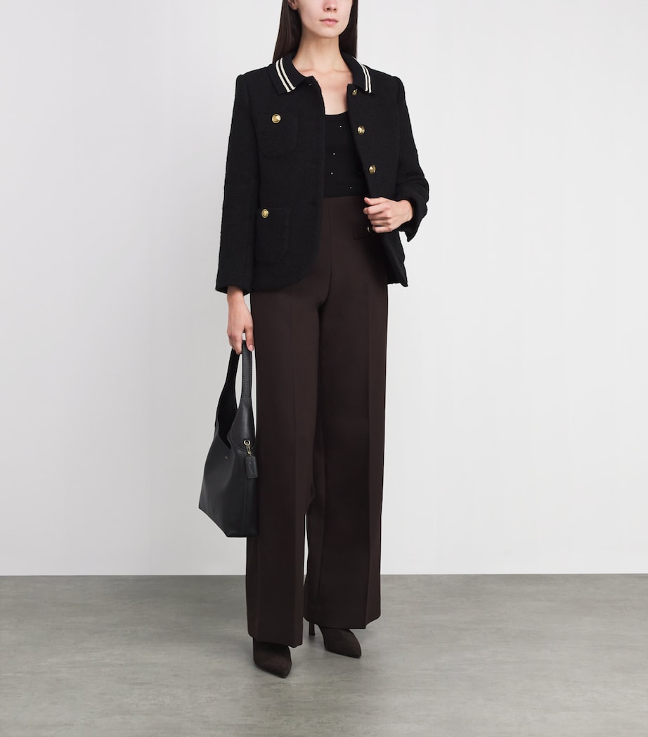 Stretch-Cotton Diamanté Tank Top BLACK Image 2