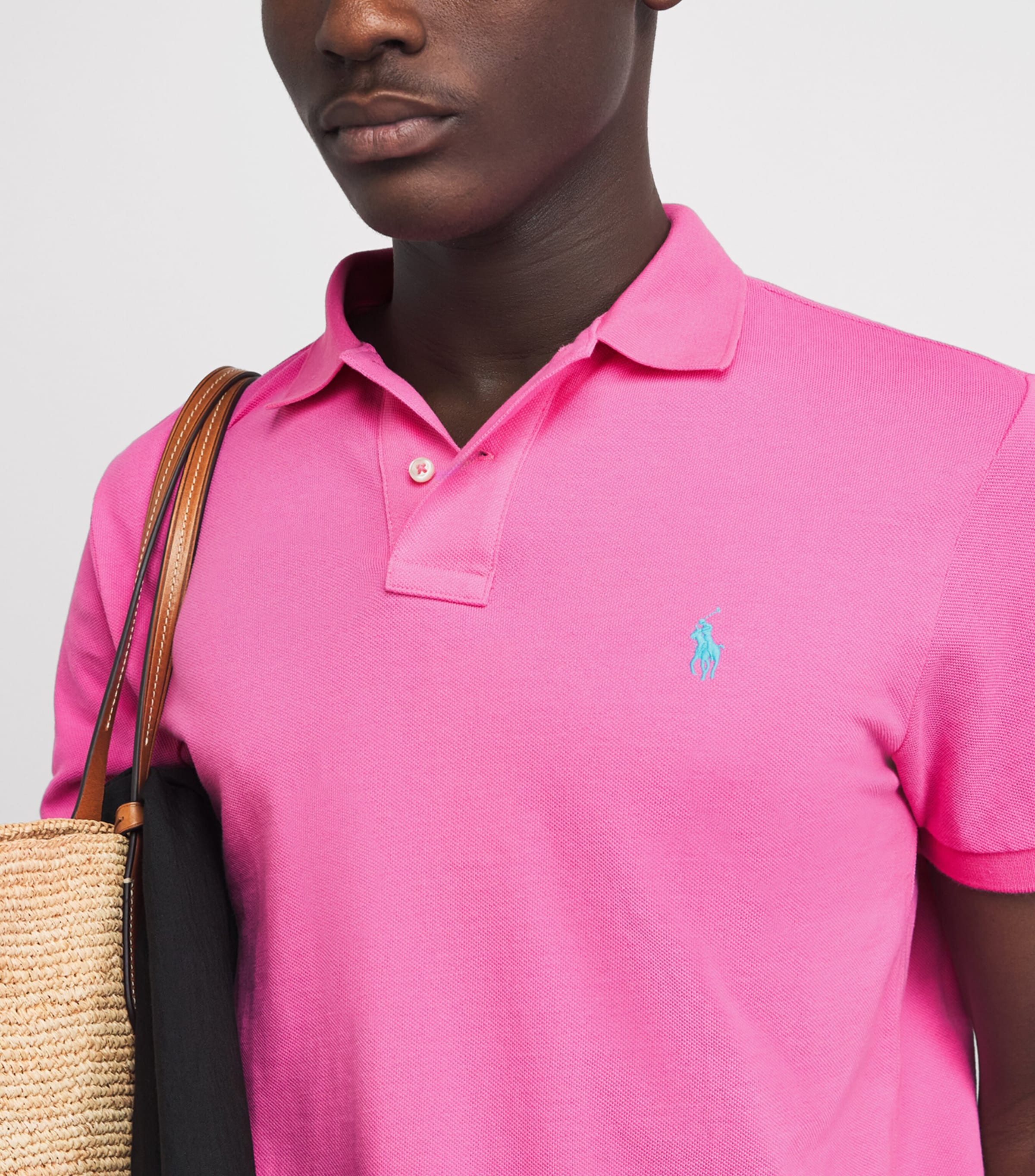 Polo Ralph Lauren Mens Cotton Mesh Custom-Fit Polo Shirt Baja Image 3