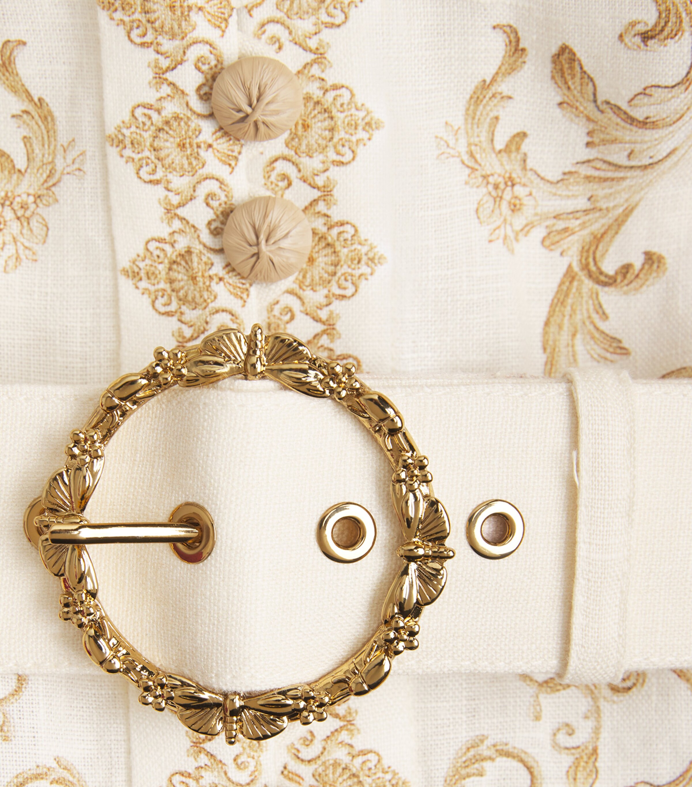 Linen Hypnotic Midi Dress CREAM PEONY Image 5