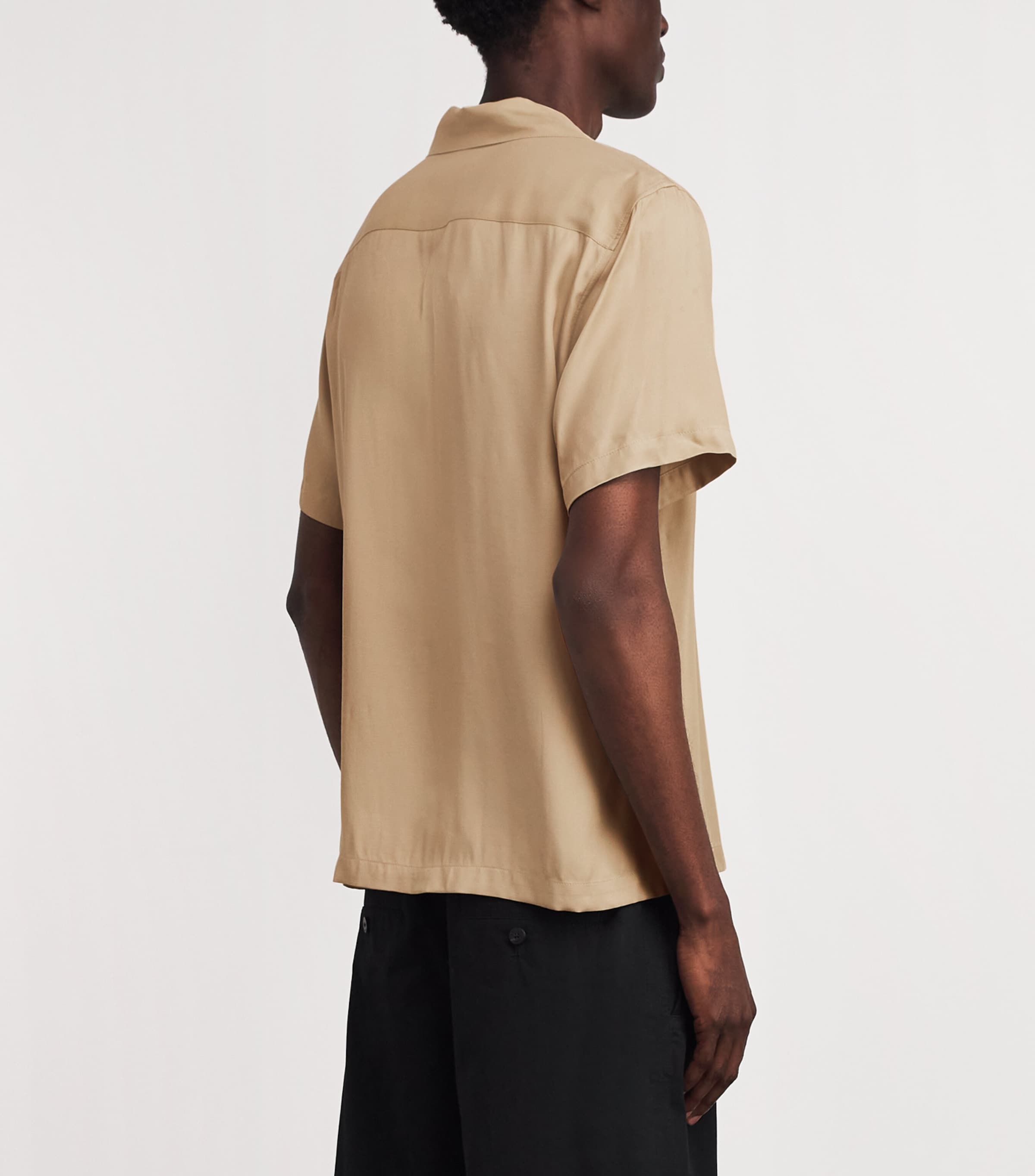 Sandro Paris Mens Short-Sleeve Shirt Cappucino Image 5