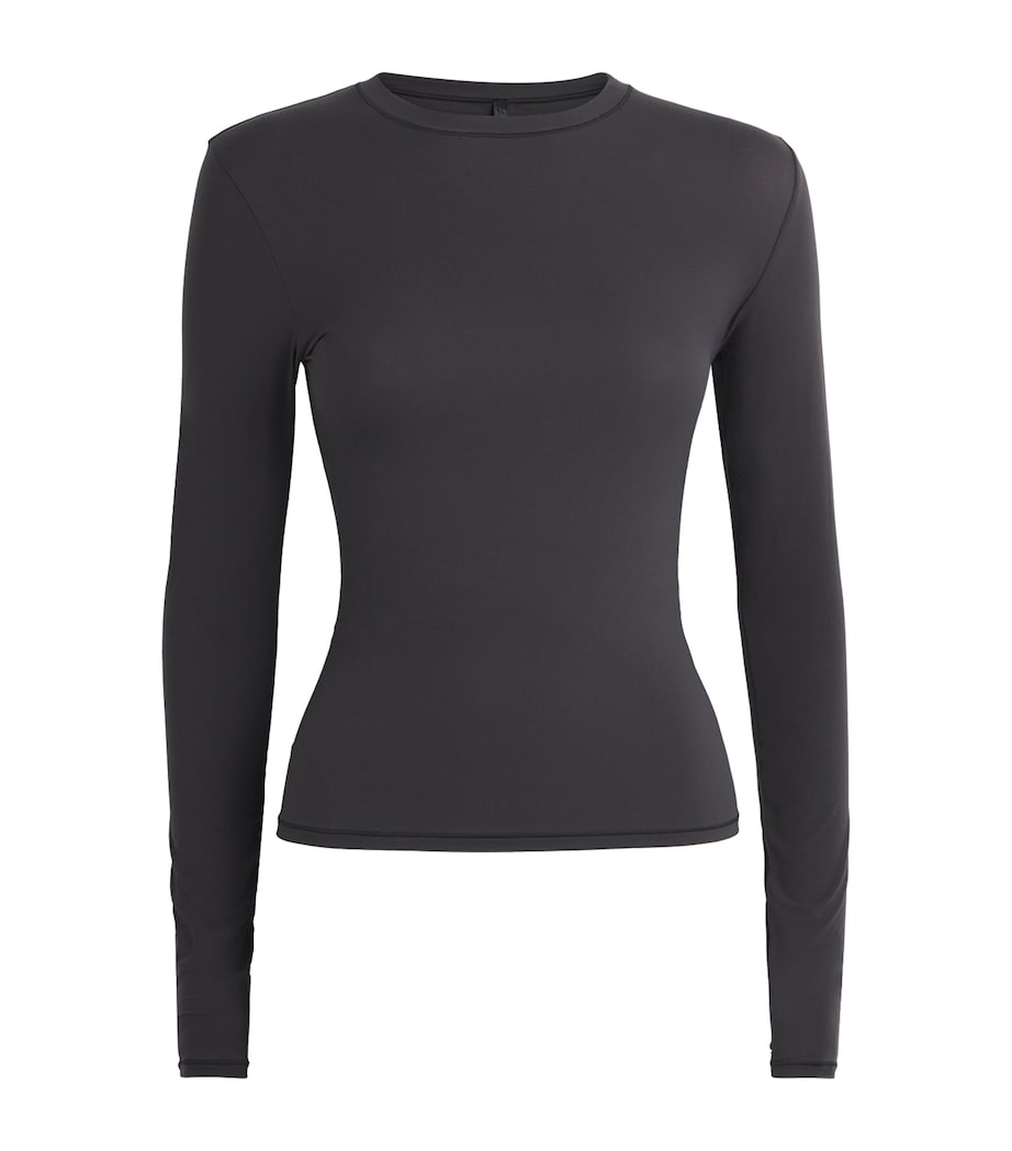 Skims Womens Fits Everybody Long-Sleeve T-Shirt Onyx Image 1