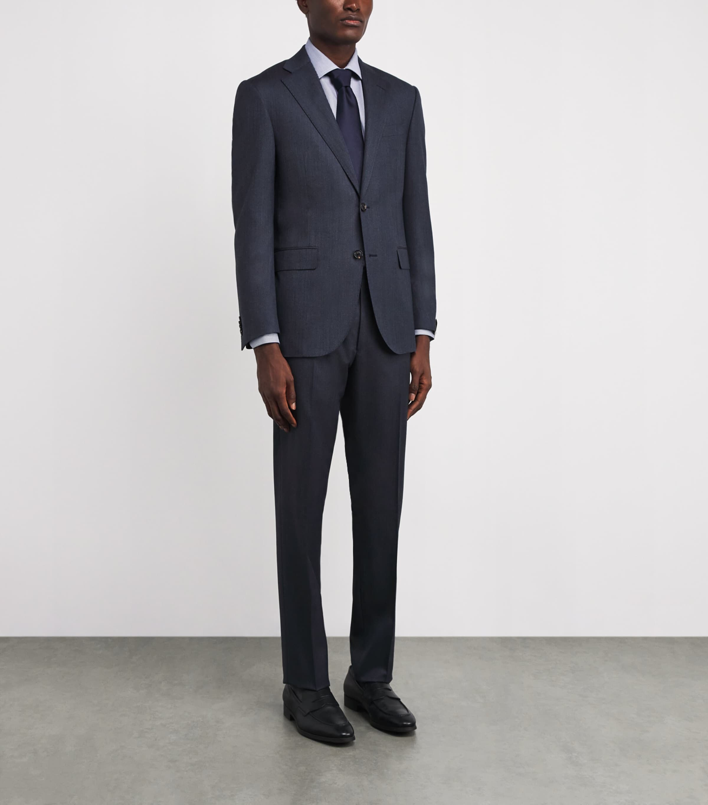 Virgin Wool 2-Piece Suit 01 NAVY BLUE Image 3