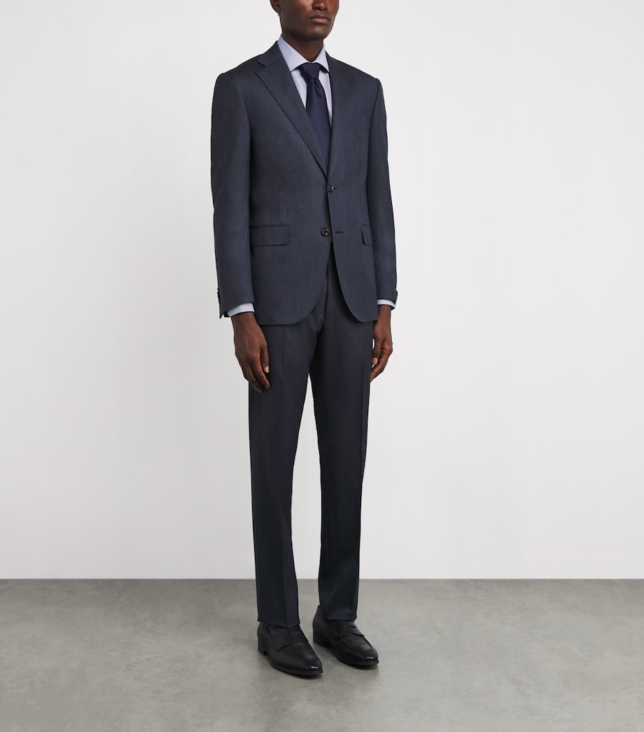 Virgin Wool 2-Piece Suit 01 NAVY BLUE Image 3