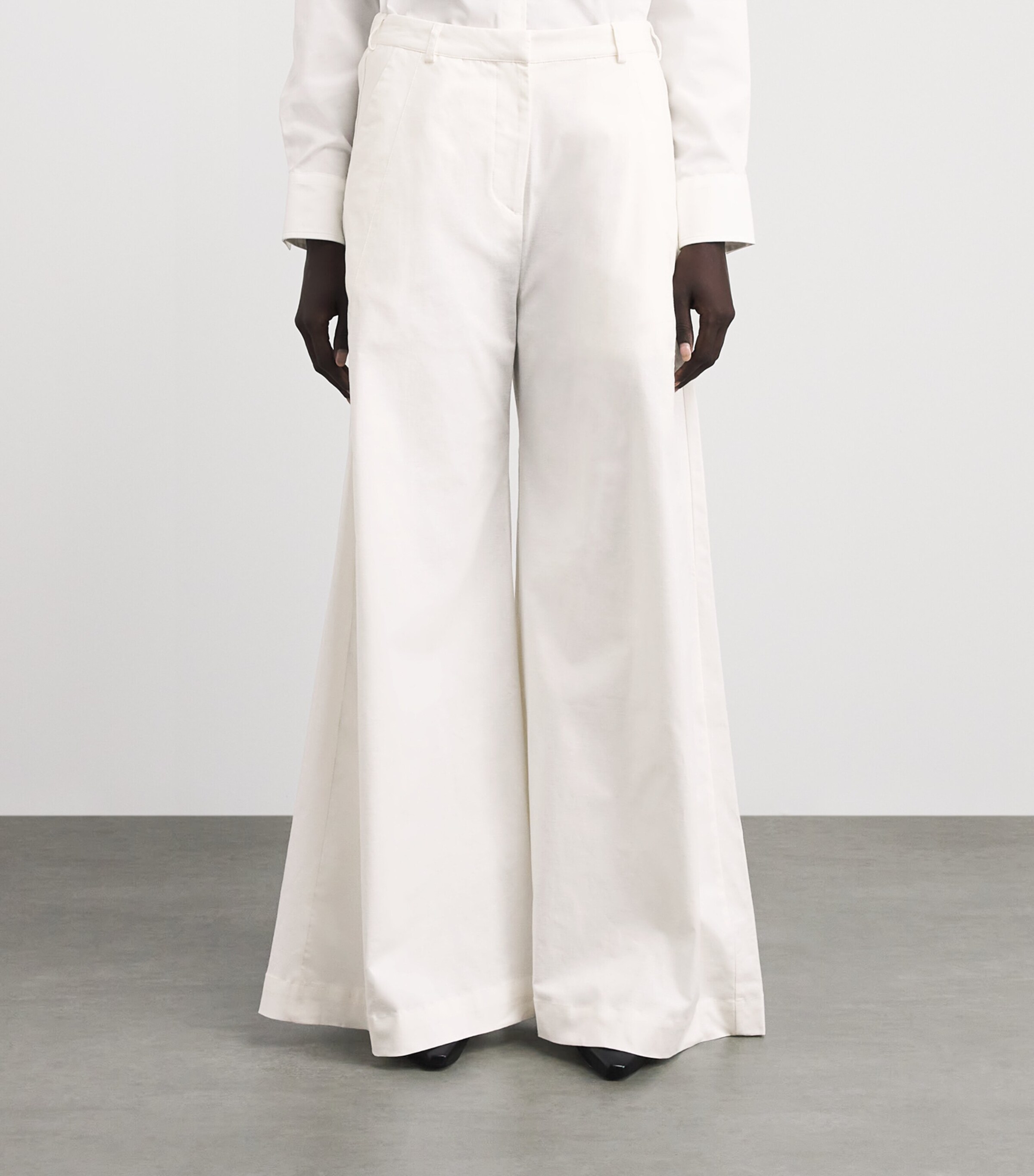 Palmer//Harding Womens Linen-Blend Elara Jeans White Linen Blend Image 4