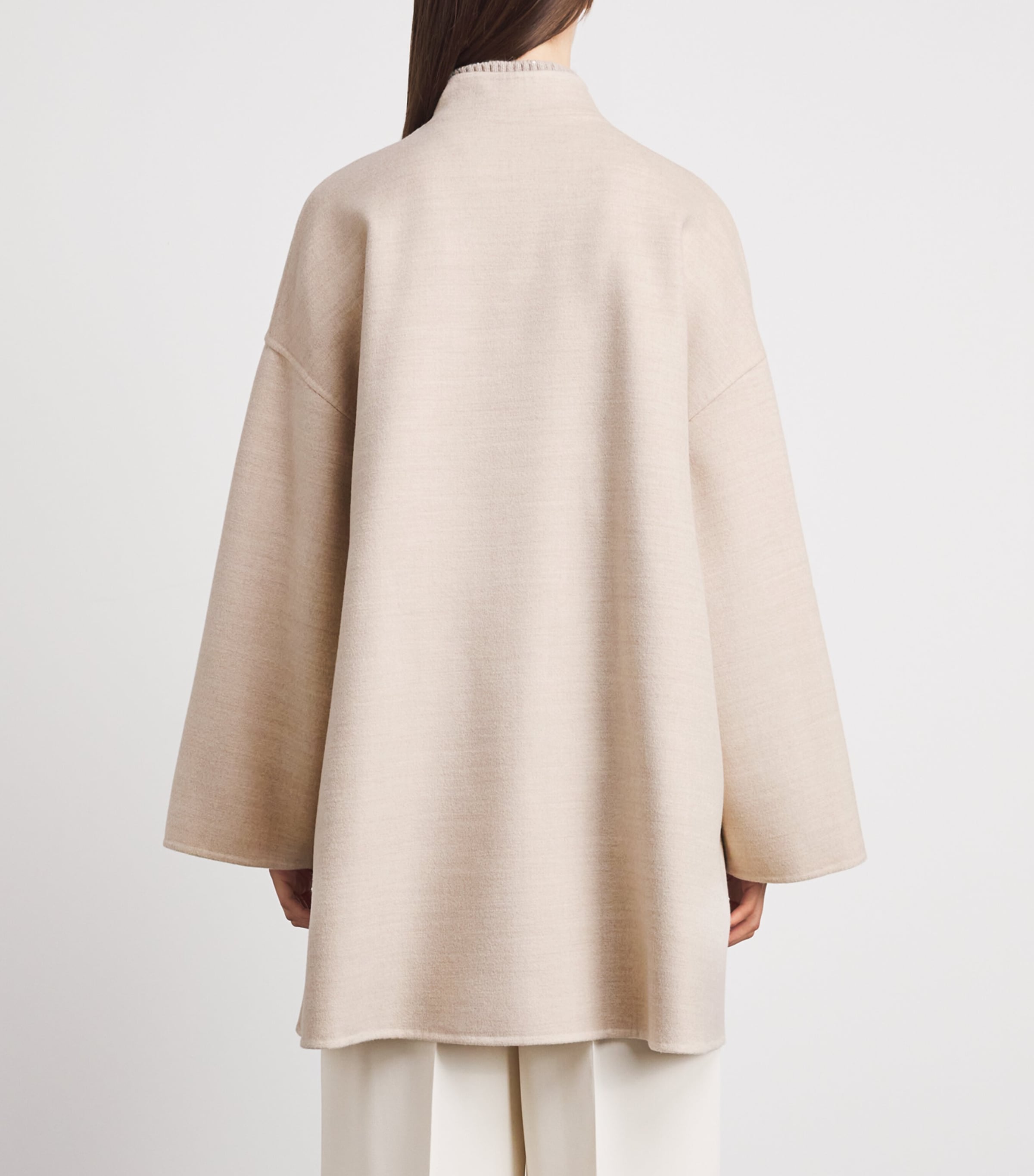 Fabiana Filippi Womens Merino Wool Sequin-Collar Coat Casha Image 5