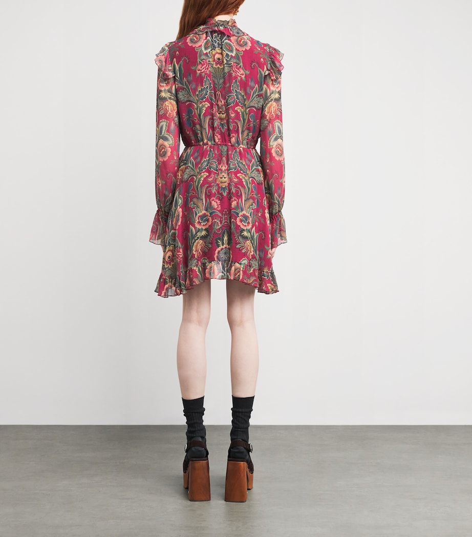 Ruffle Floral Mini Dress X0865 Image 4