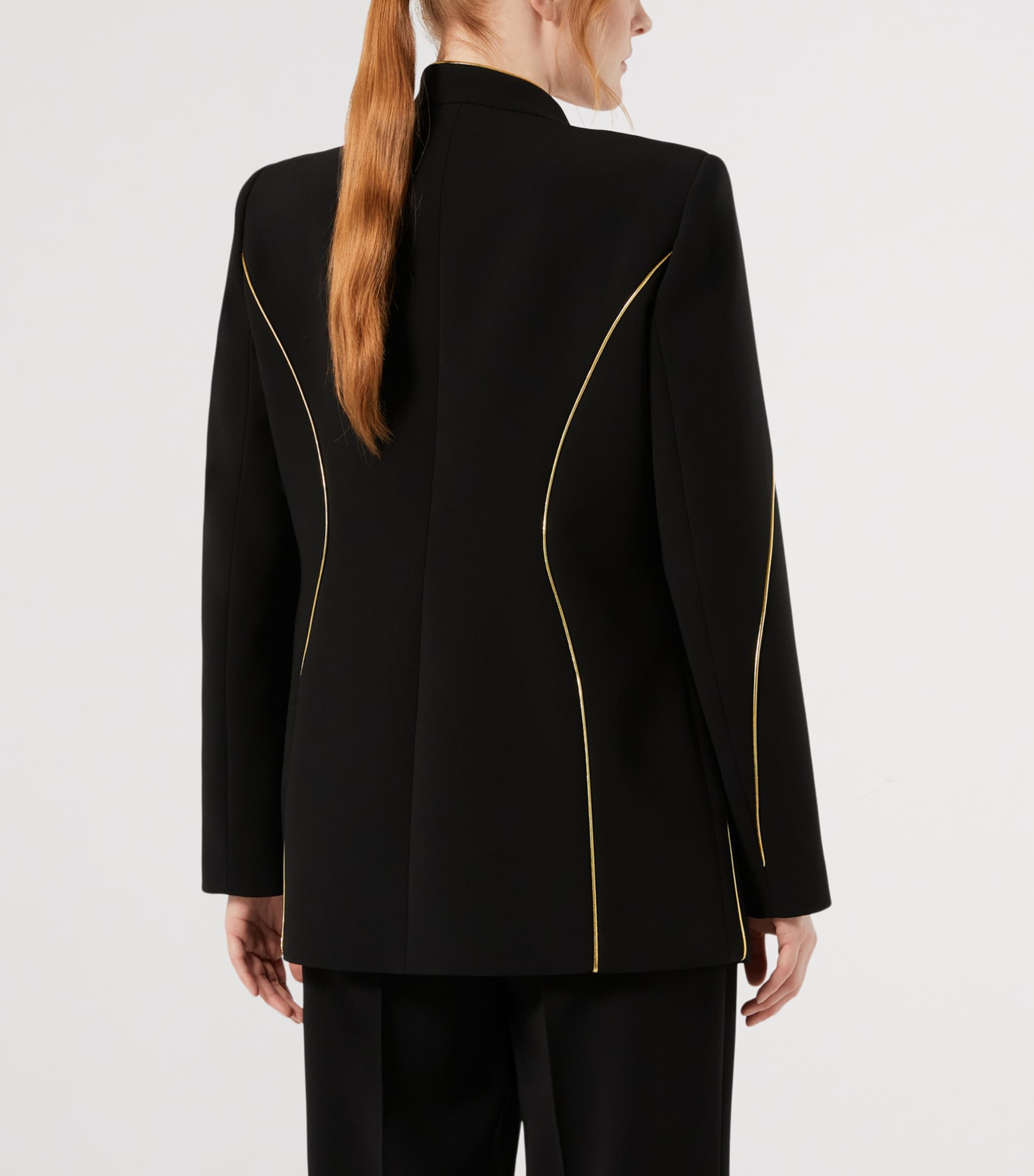 Marina Rinaldi Womens Velvet Asymmetric Blazer Black Image 4