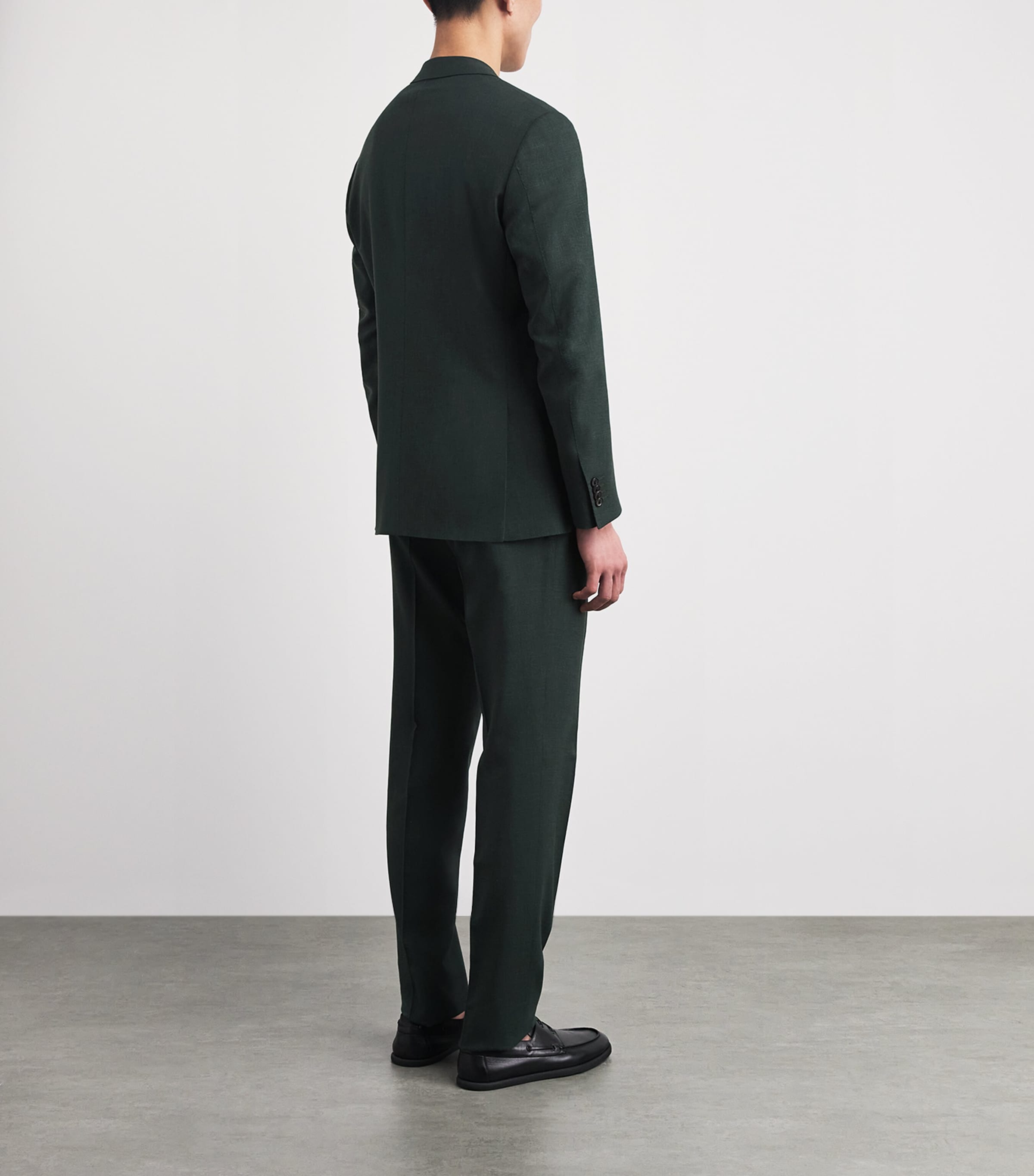 Corneliani Mens Virgin Wool-Silk-Linen Academy Soft 2-Piece Suit Green Coloured Image 4