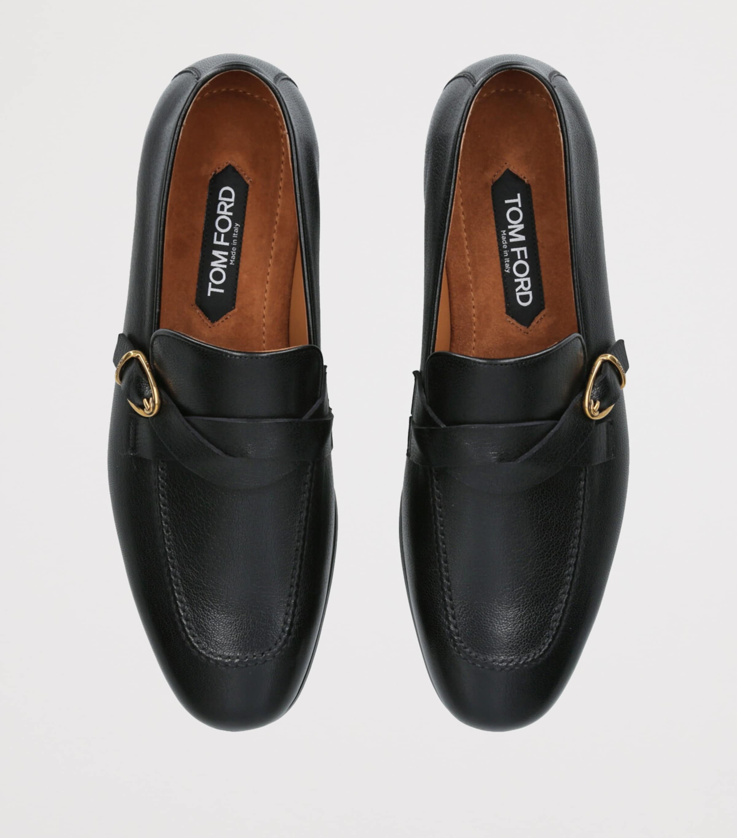 Suede Side Buckle Loafers BLACK Image 4