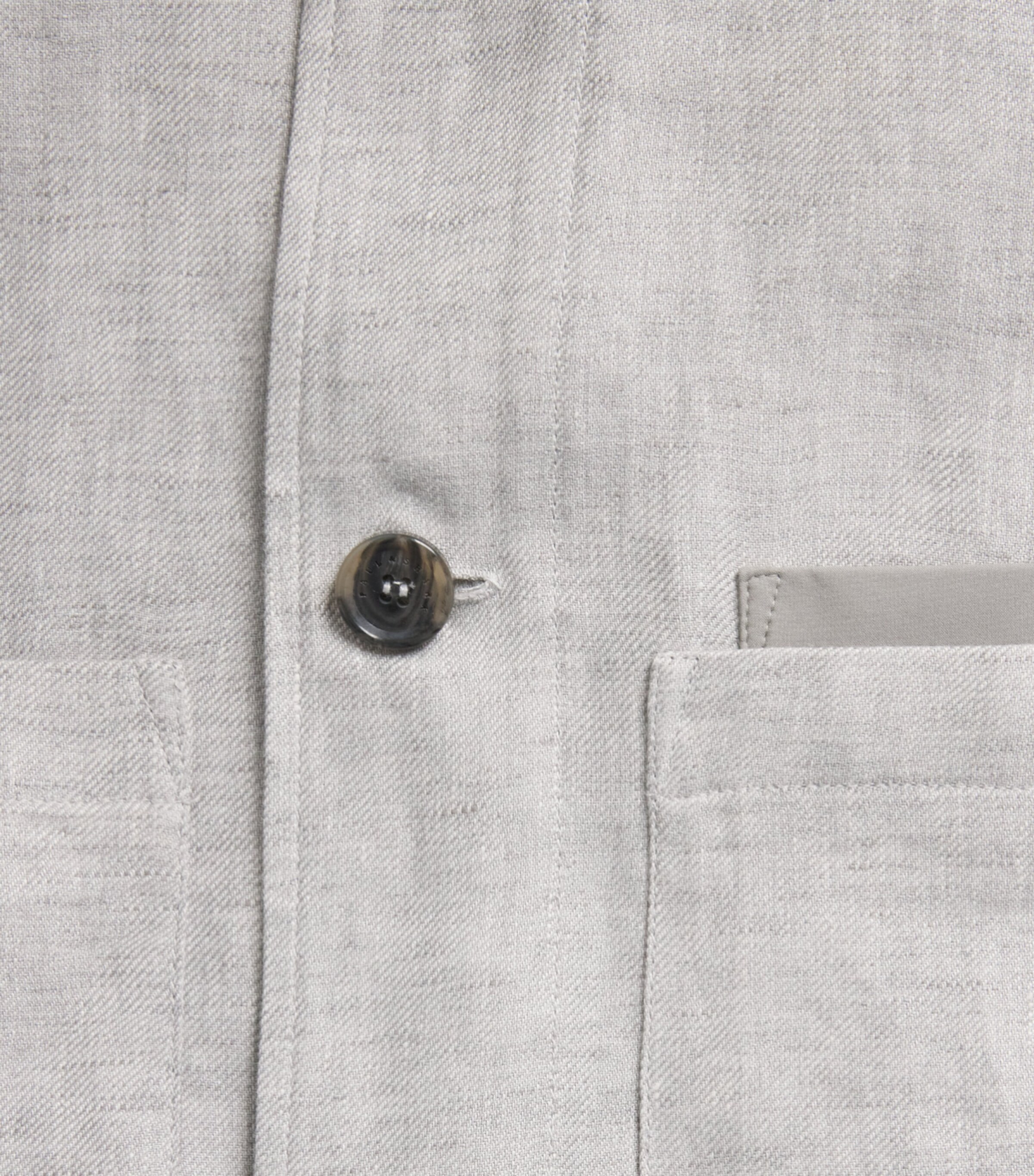 Paul & Shark Mens Linen Chore Overshirt Medium Grey Image 6