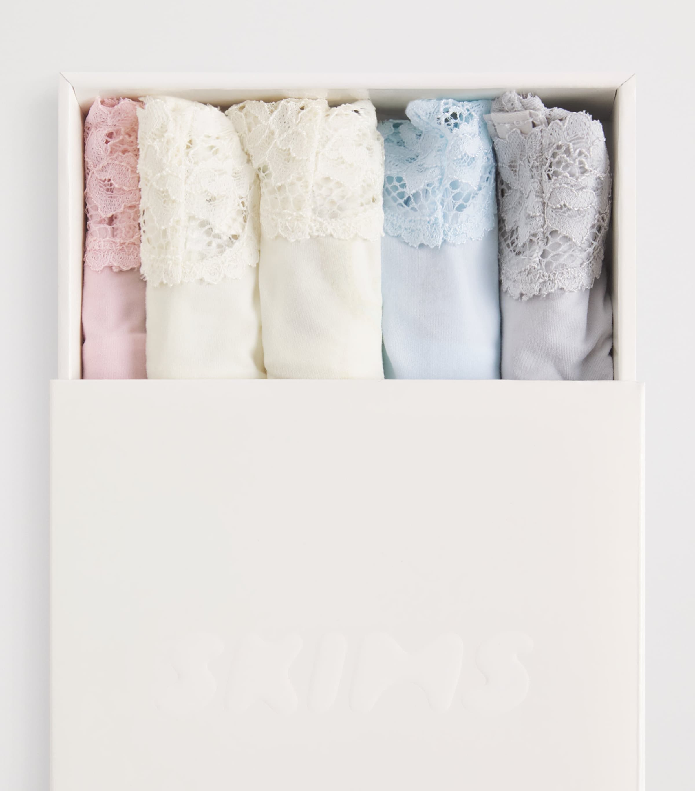 Skims Womens Lace-Trim Fits Everybody Cheeky Tangas (Pack of 5) Ivory Prl Bow Mlti Image 4