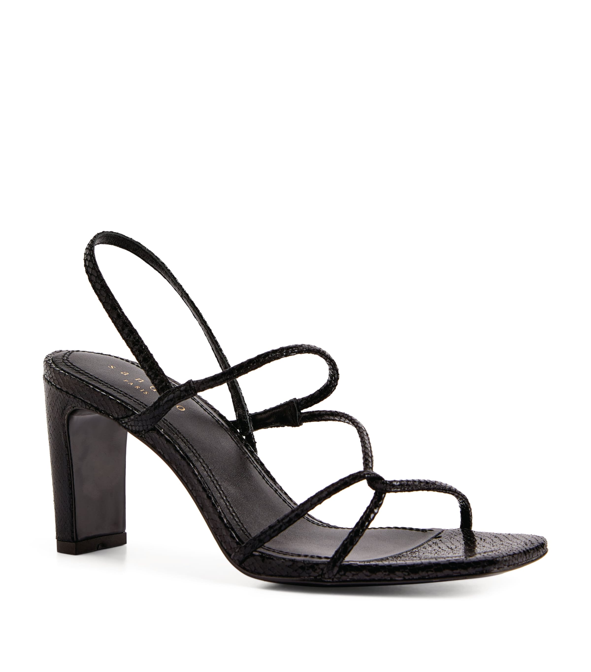 Sandro Leather Strappy Sandals 70 In Black