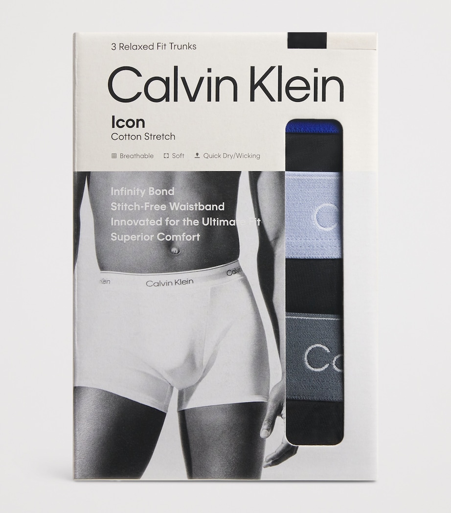 Stretch-Cotton Relaxed Icon Trunks (Pack of 3) BLACK W/ ROYALTY WB Image 4