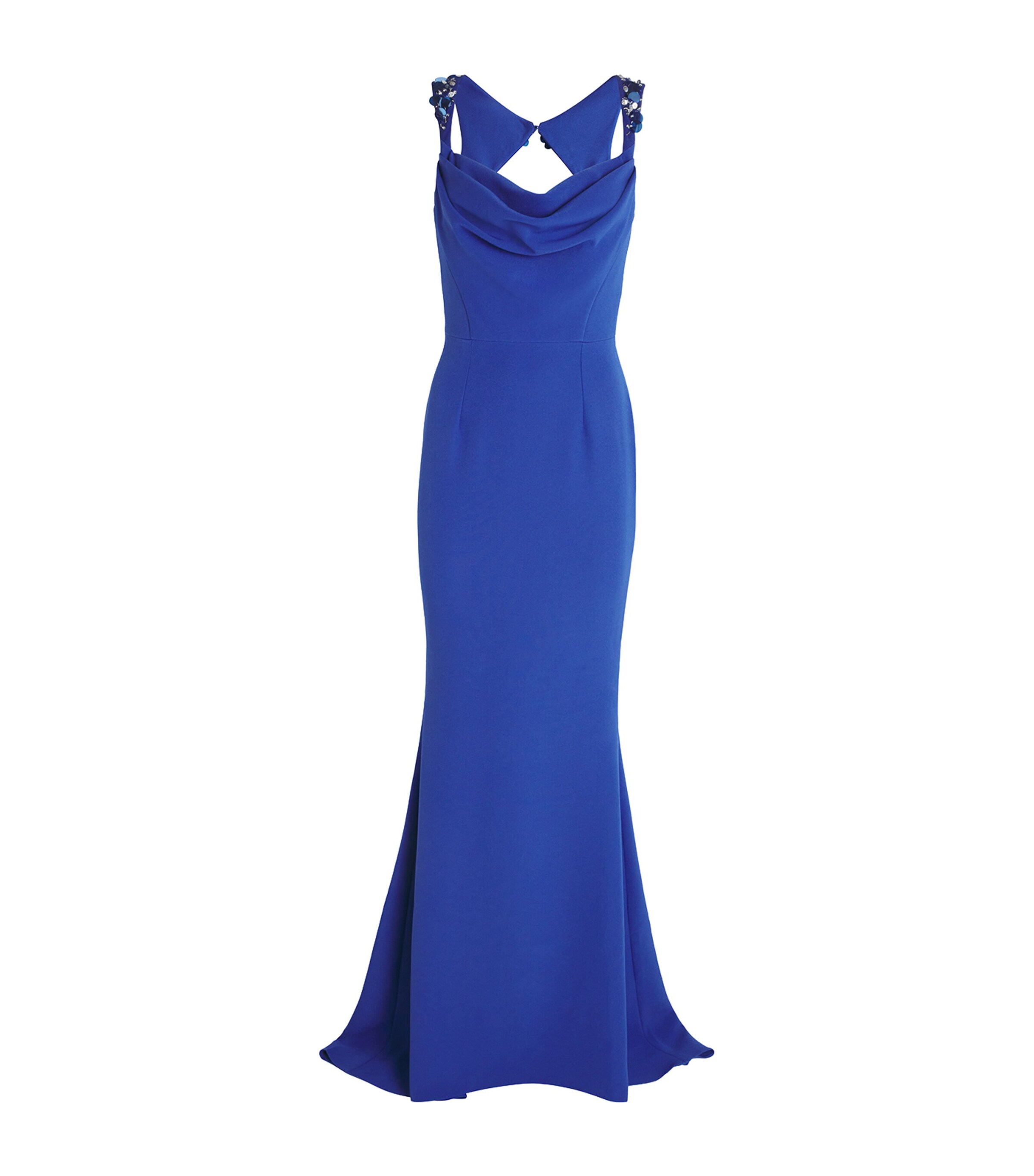Safiyaa Womens Embellished Melina Gown Skiathos Blue Image 1