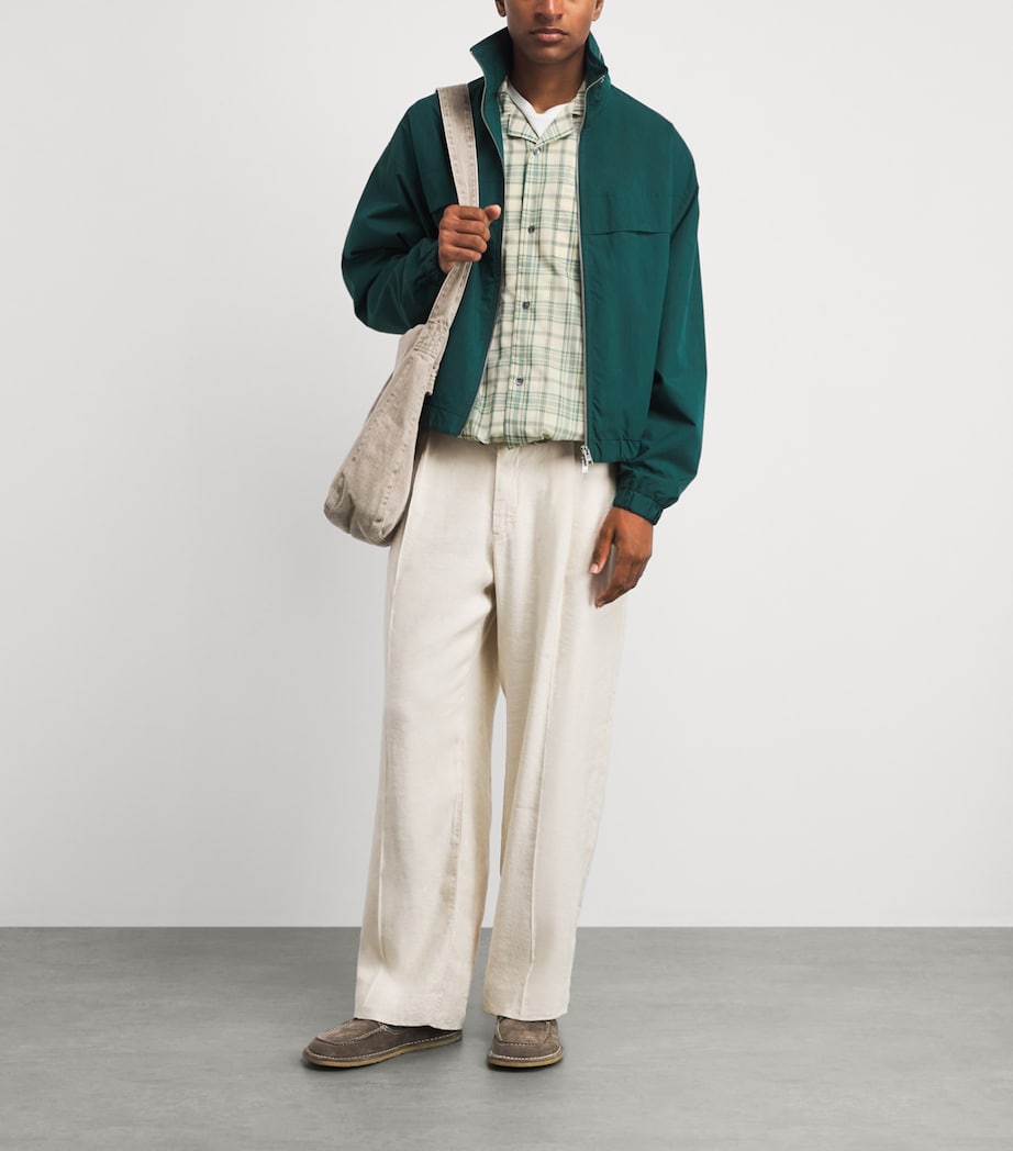 AMI Paris Mens Check Boxy Shirt Vrt Spnblnc Crm Image 2