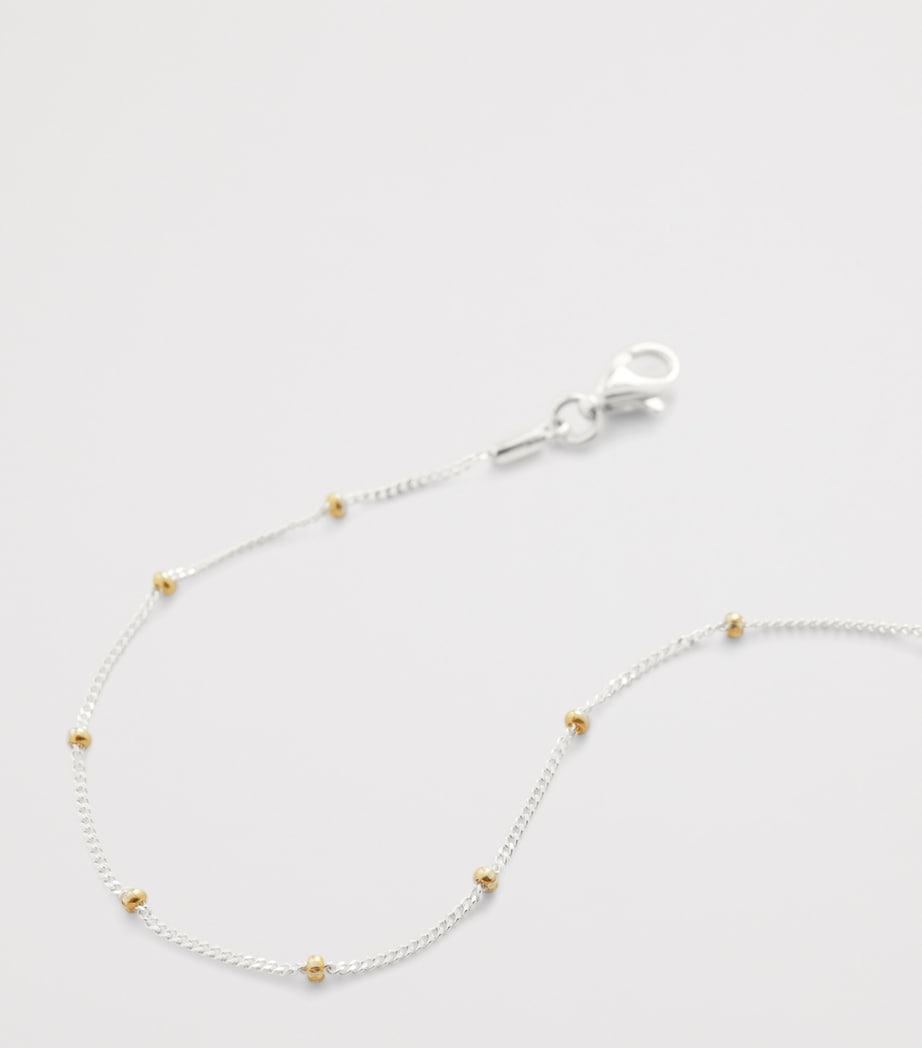 Sterling Silver Mixed Metal Beaded Chain Bracelet STERLING SILVER Image 2