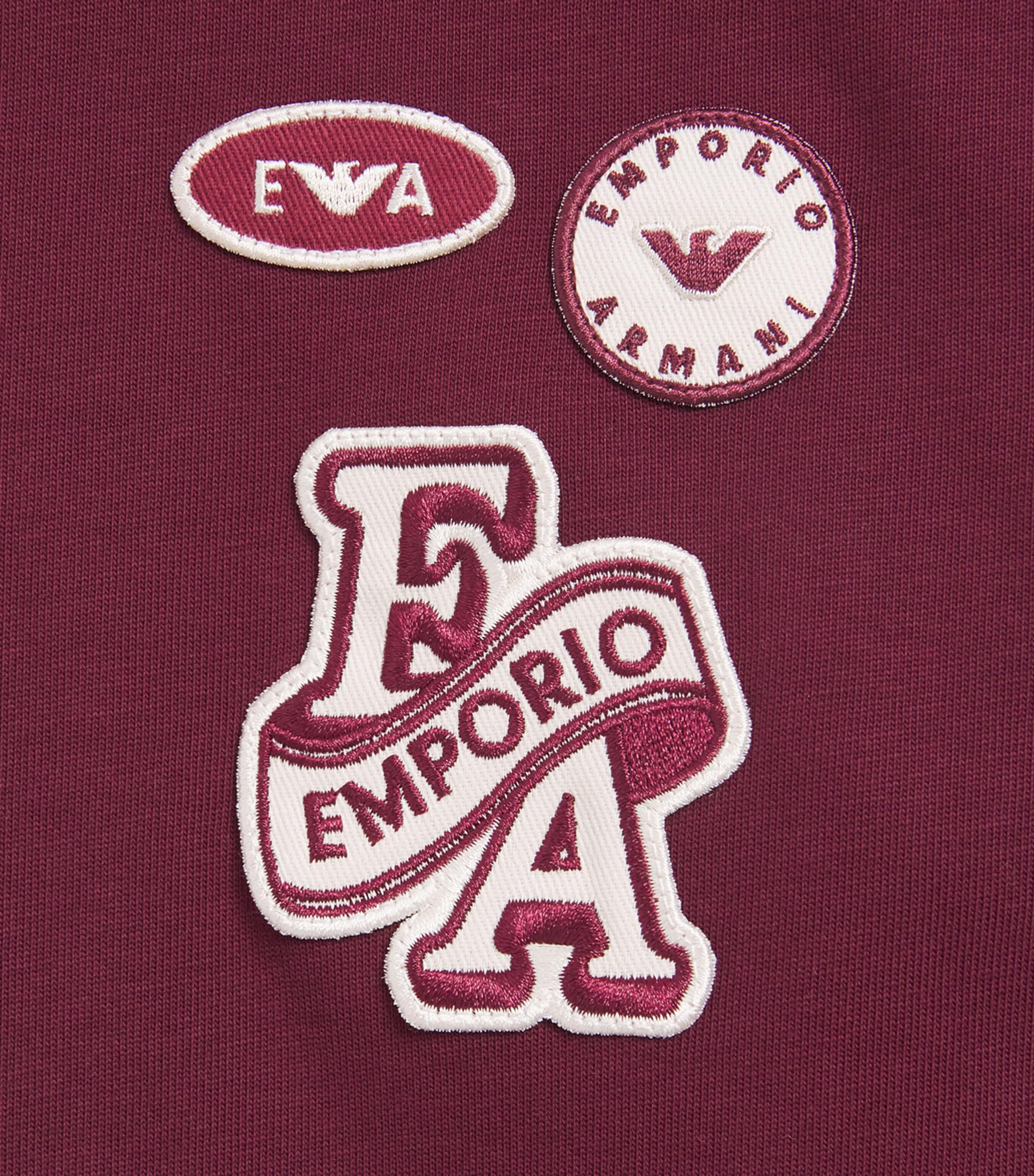 Emporio Armani Kids Embroidered Long-Sleeve T-Shirt (4-16 Years) Maroon Banner Image 3
