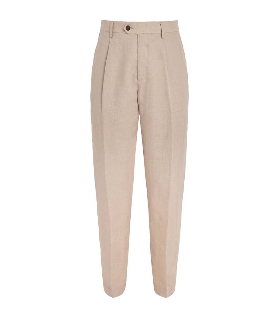 x Harrods Linen Tailored Trousers SABBIA Image 1