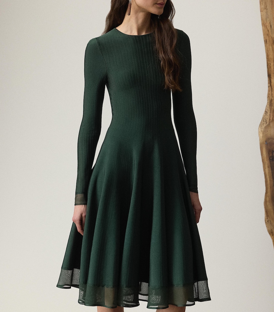 Sheer Edge Midi Dress DARK RACING GREEN Image 2