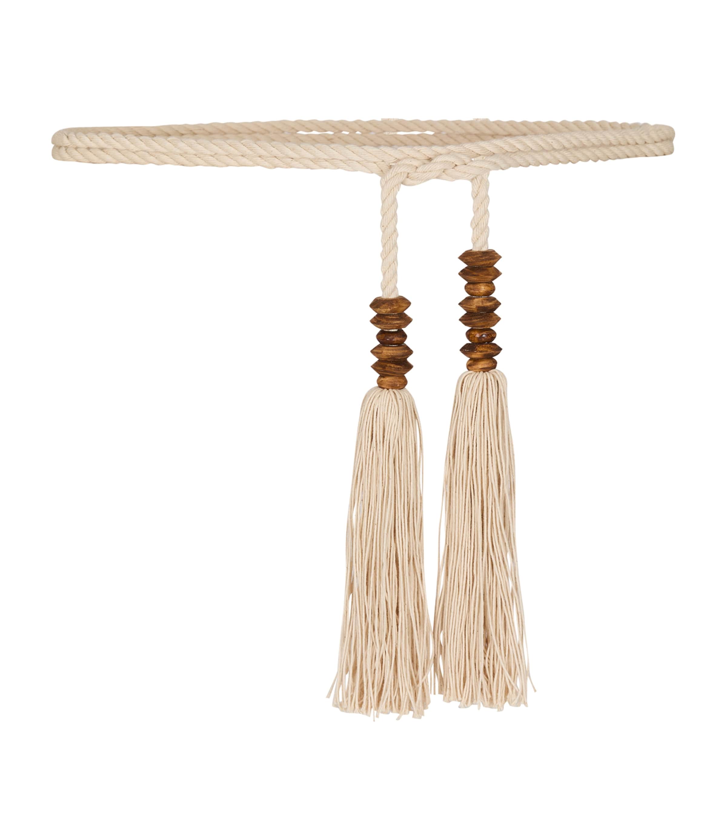 Balmain Cotton Rope Tie Belt Beige Foncé Image 1