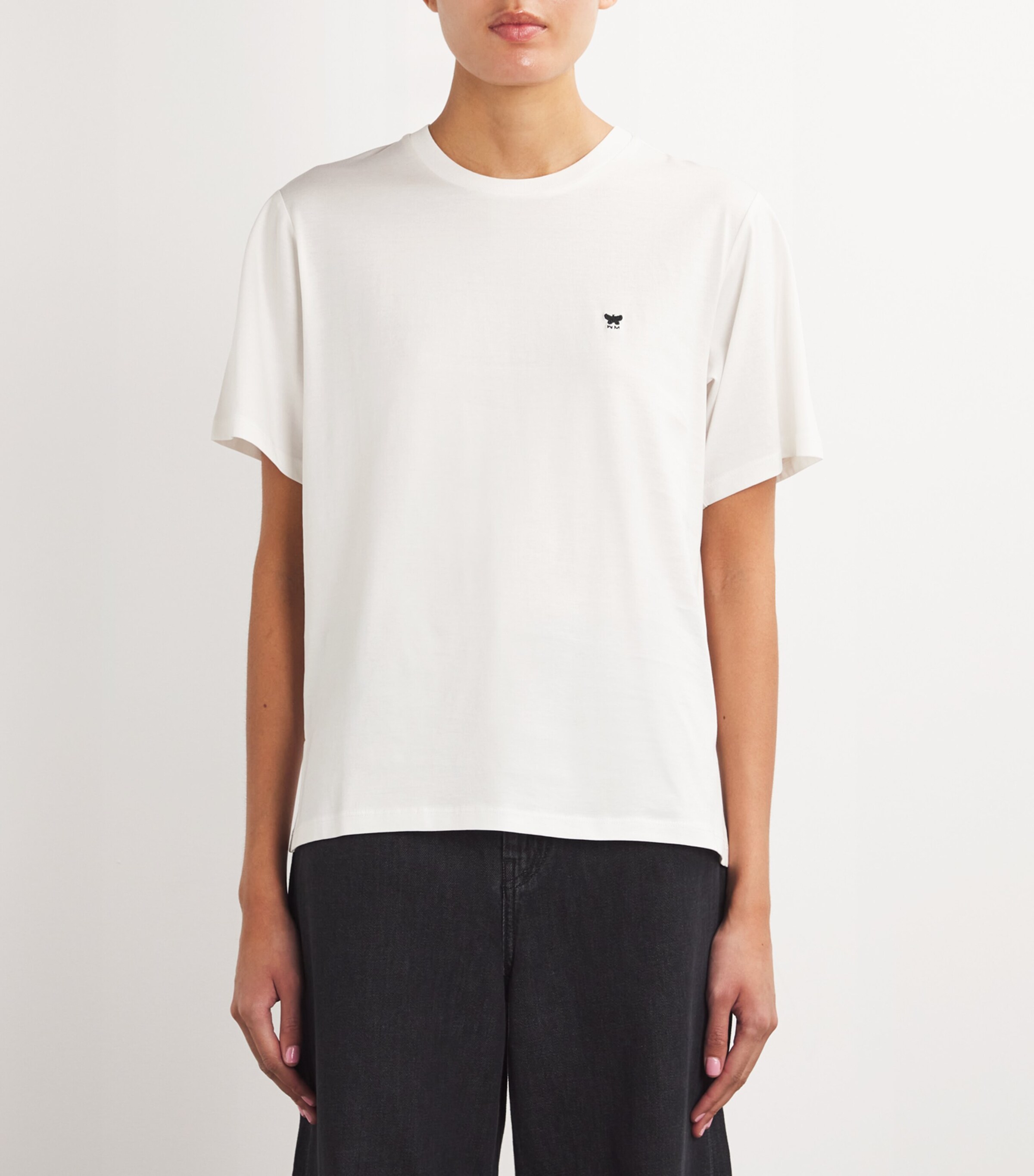 Weekend Max Mara Womens Cotton Logo T-Shirt White Image 3