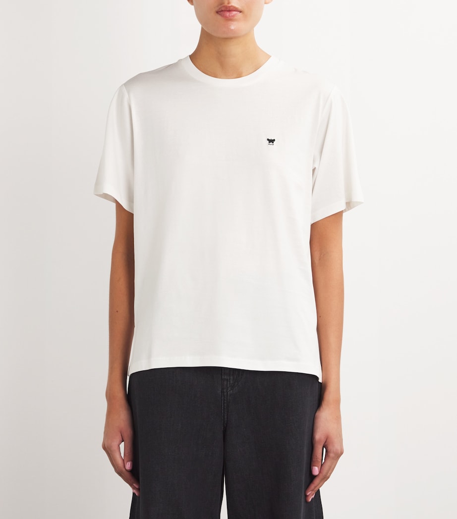 Weekend Max Mara Womens Cotton Logo T-Shirt White Image 3