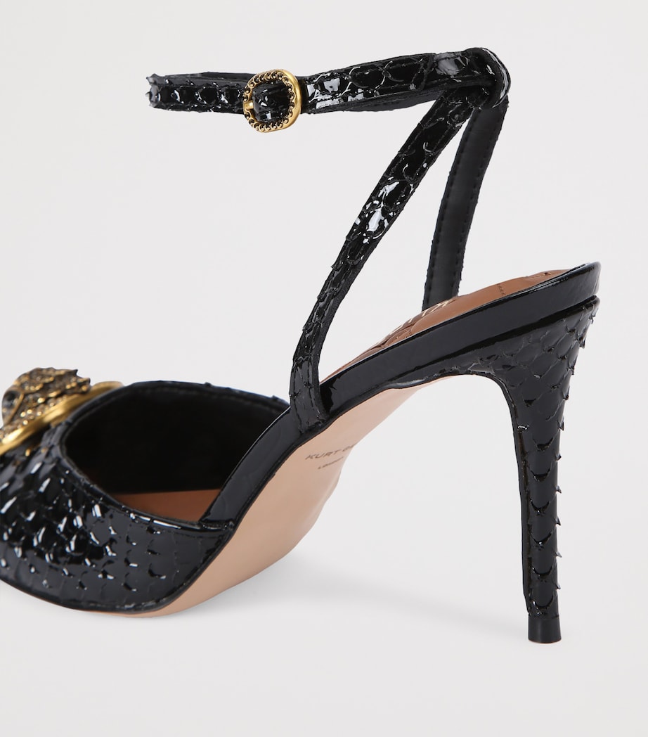 Leather Snake-Effect Chelsea Pumps BLACK Image 2