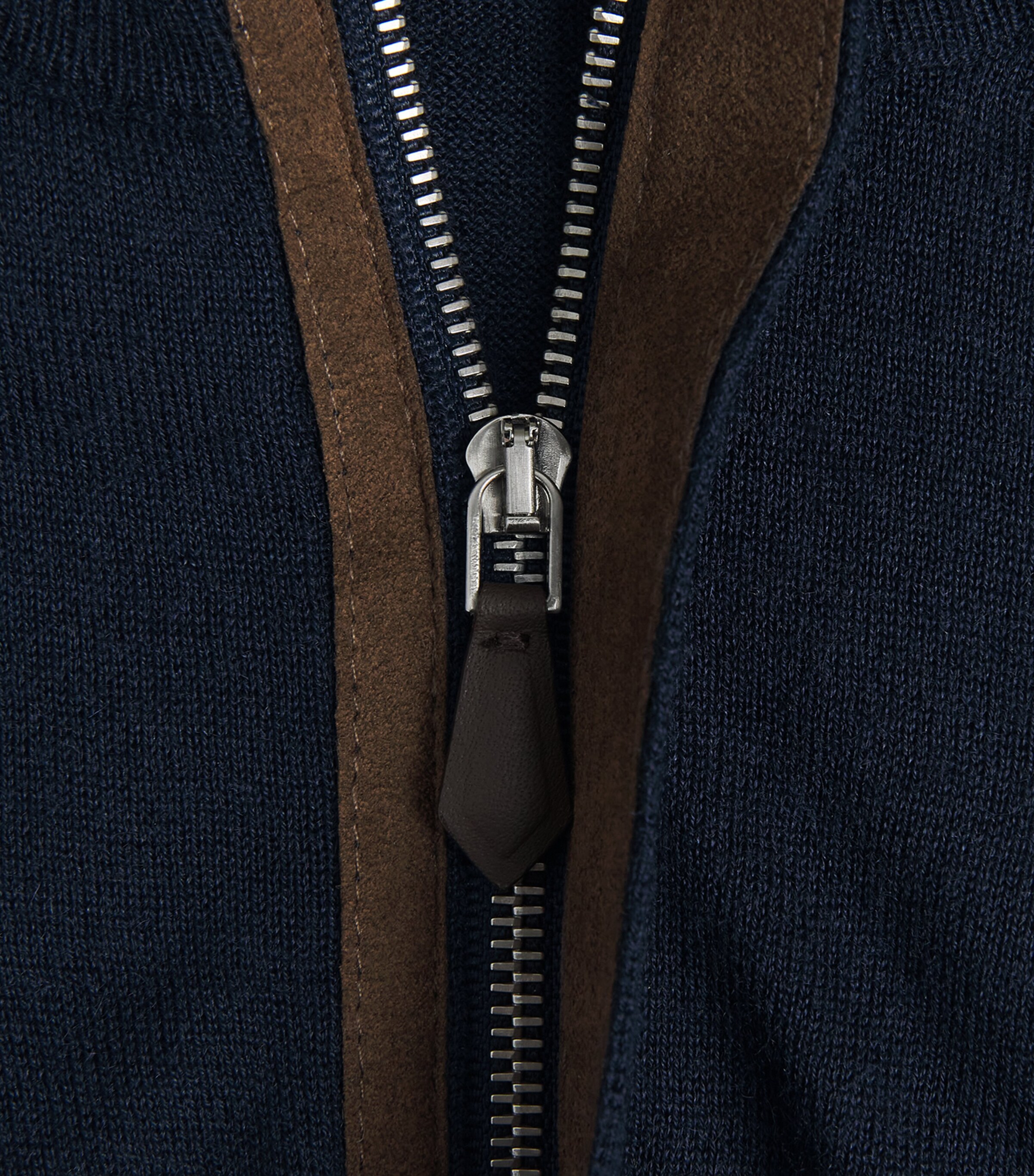 N.Peal Mens Cashmere-Silk Regent Quarter-Zip Sweater Summer Navy Image 6