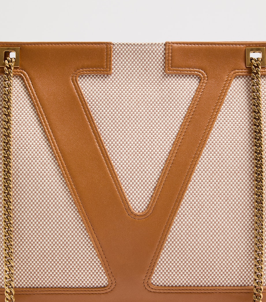 Medium Canvas and Leather Viva Superstar Tote Bag 9QR Image 7