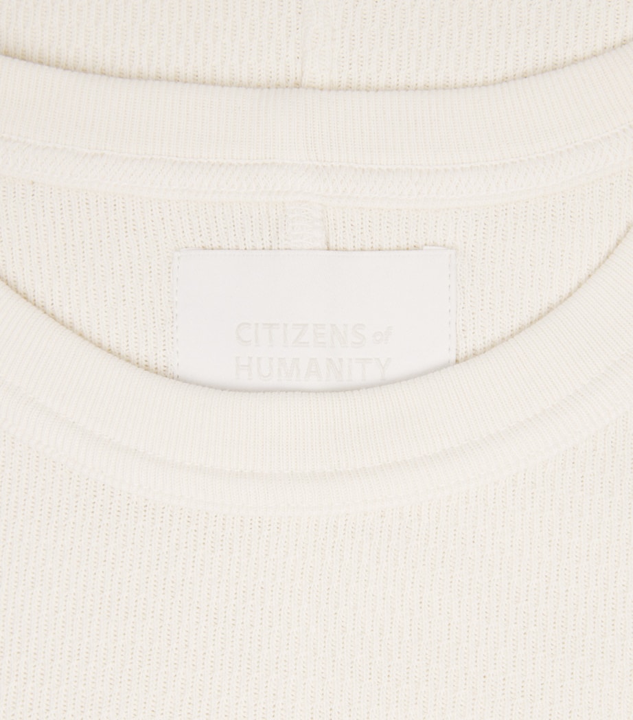 Citizens of Humanity Mens Cotton Waffle-Stitch Sweater Plaster Image 6