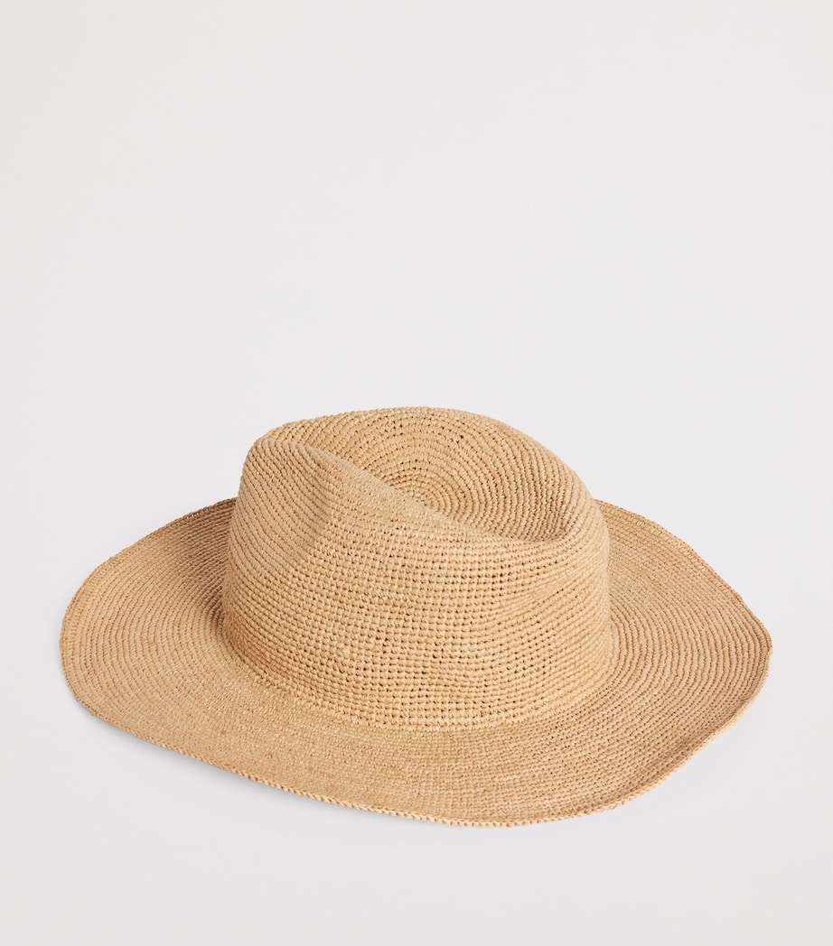 Raffia Fedora Hat BEIGE Image 3