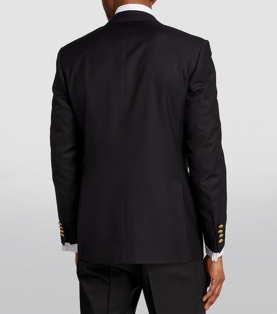 Canali Mens Wool Single-Breasted Suit Jacket Navy Image 4