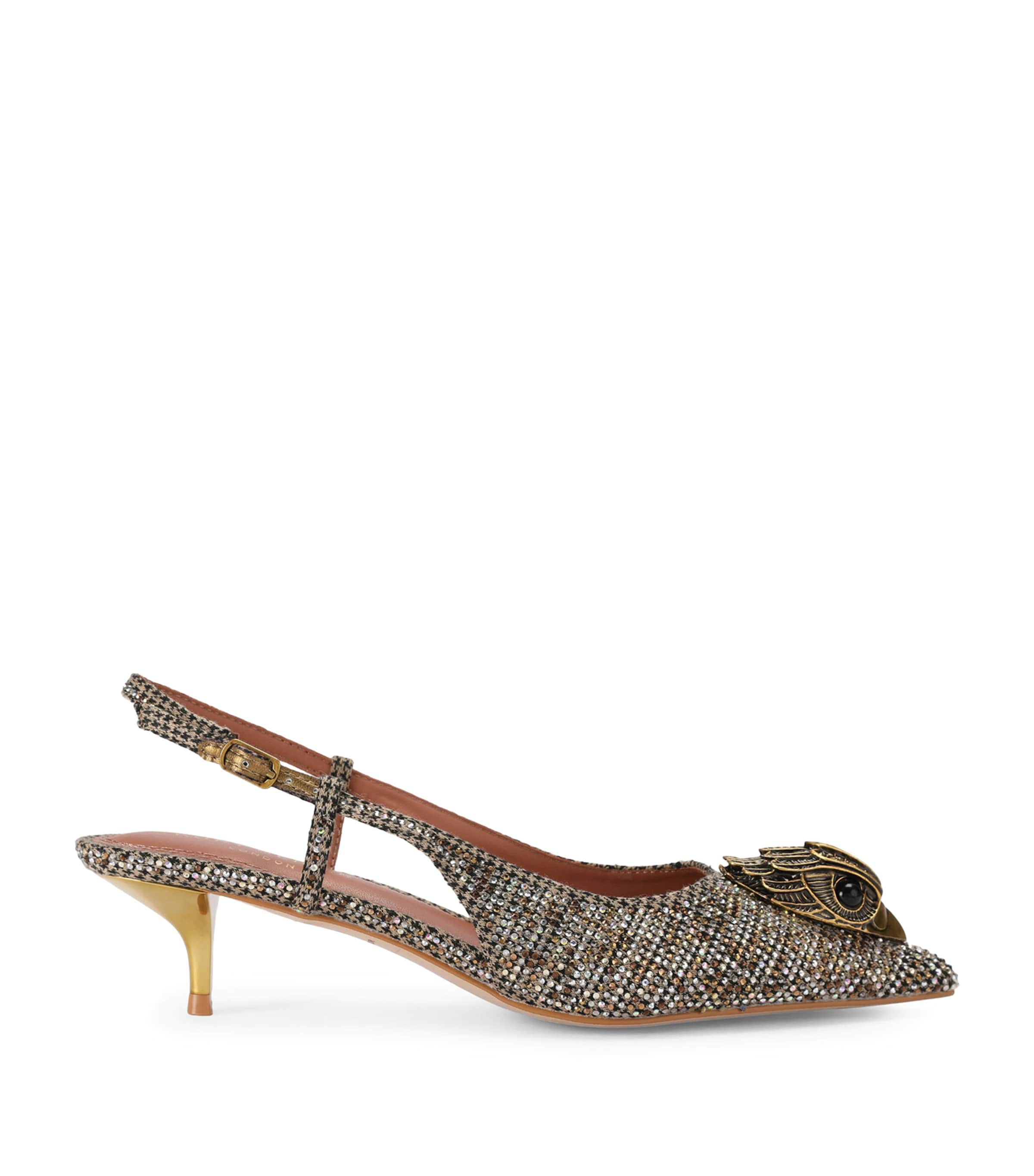 Kurt Geiger London Embellished Belsize Slingback Heels 40 Beige Comb Image 1