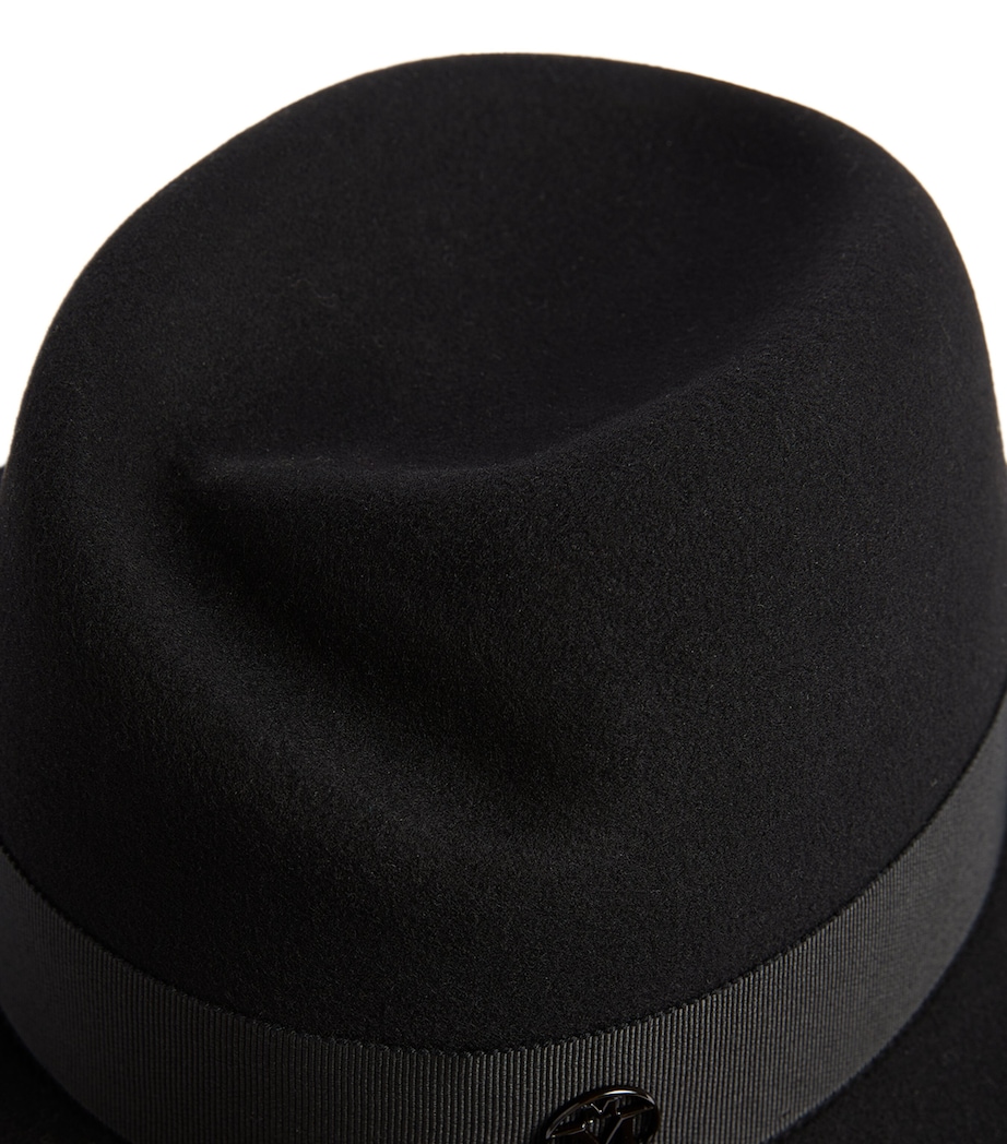 Maison Michel Wool Felt Virginie Fedora Black Image 4