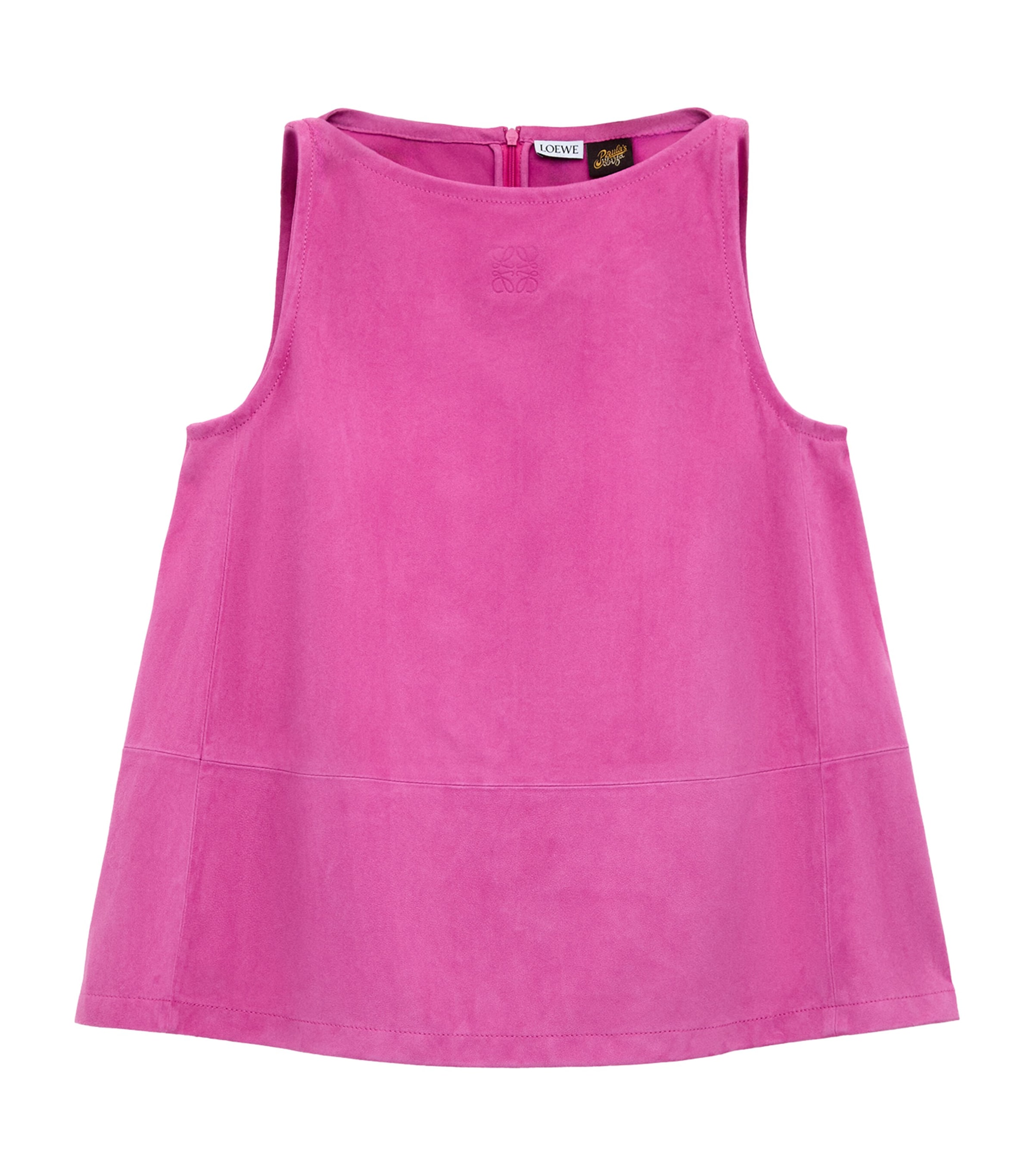 LOEWE Womens x Paula’s Ibiza Leather Anagram Tank Top Pink Image 1