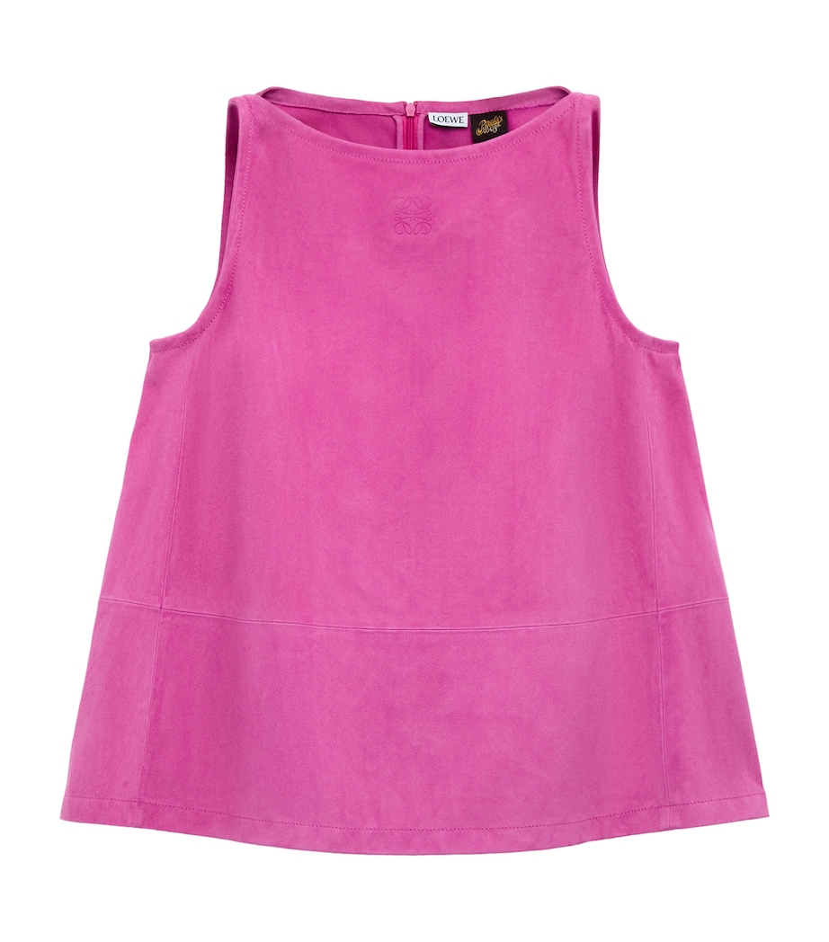 LOEWE Womens x Paula’s Ibiza Leather Anagram Tank Top Pink Image 1